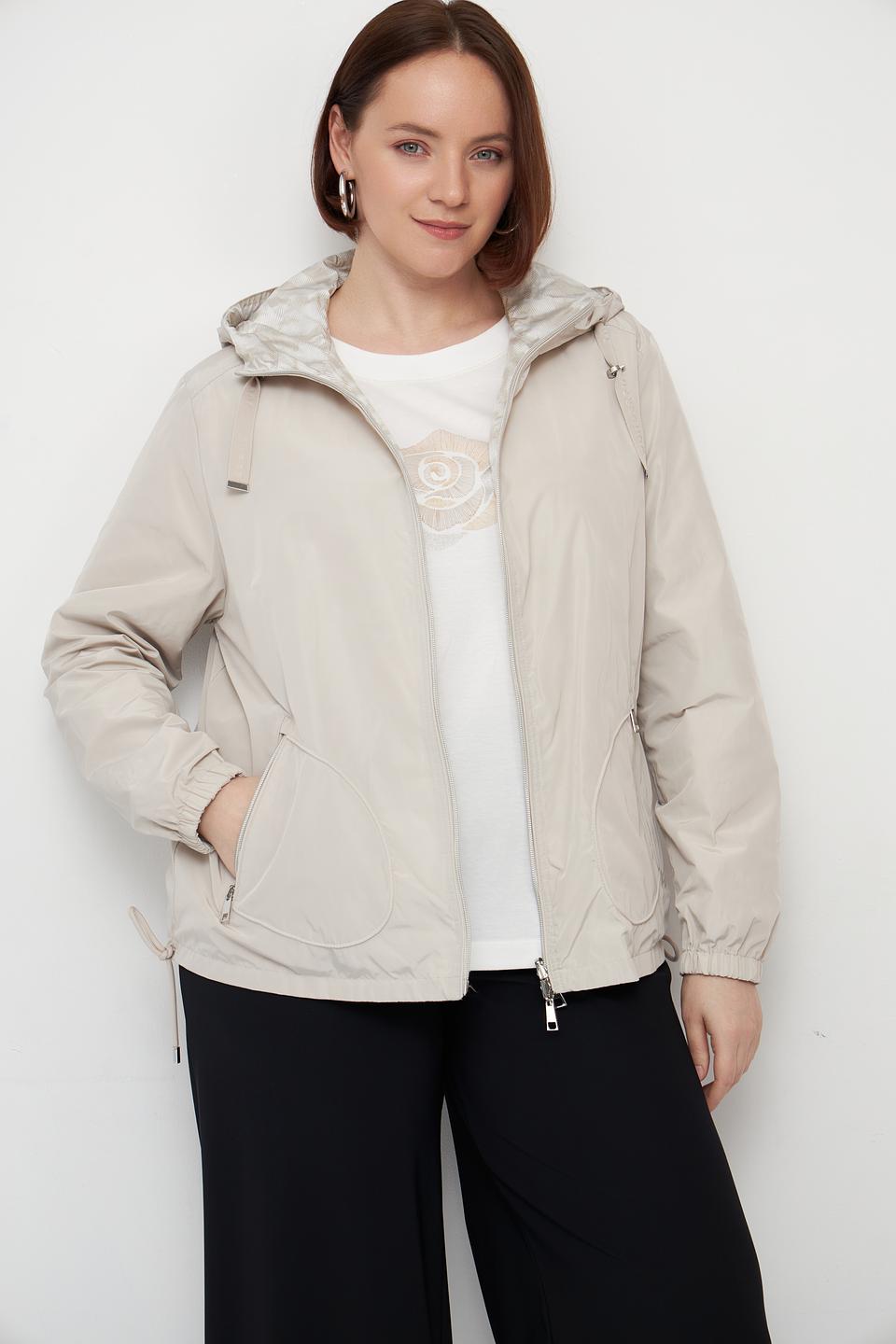 Куртка Lebek женская бежевая с капюшоном
