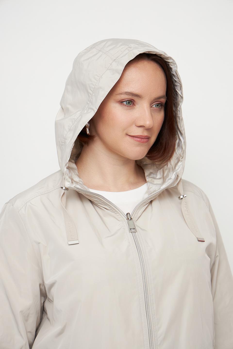 Куртка Lebek женская бежевая с капюшоном