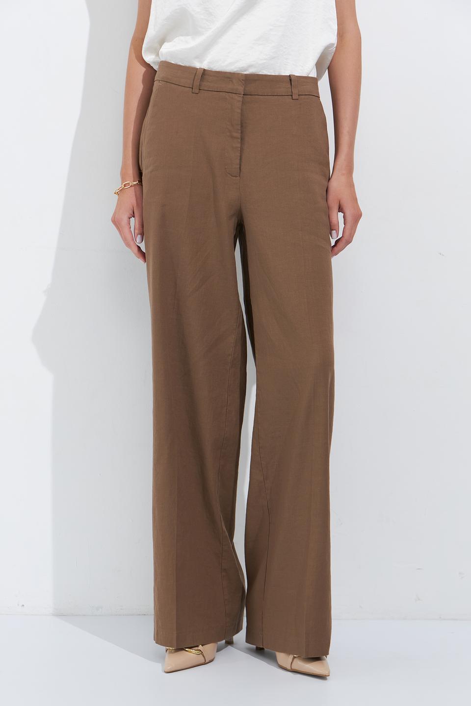Брюки Cambio коричневые палаццо