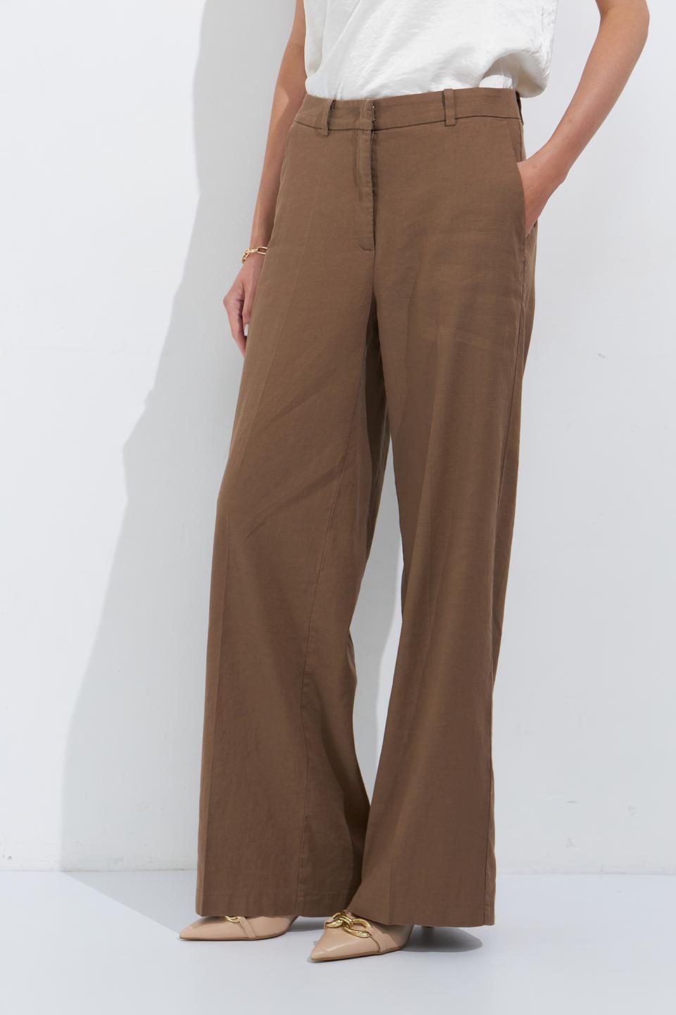 Брюки Cambio коричневые палаццо