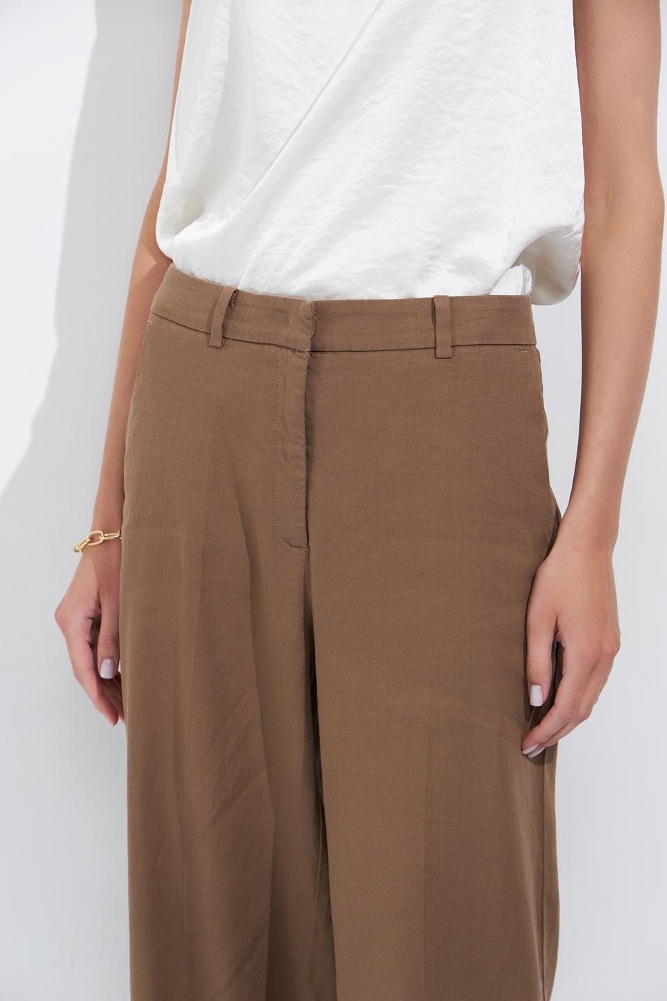 Брюки Cambio коричневые палаццо