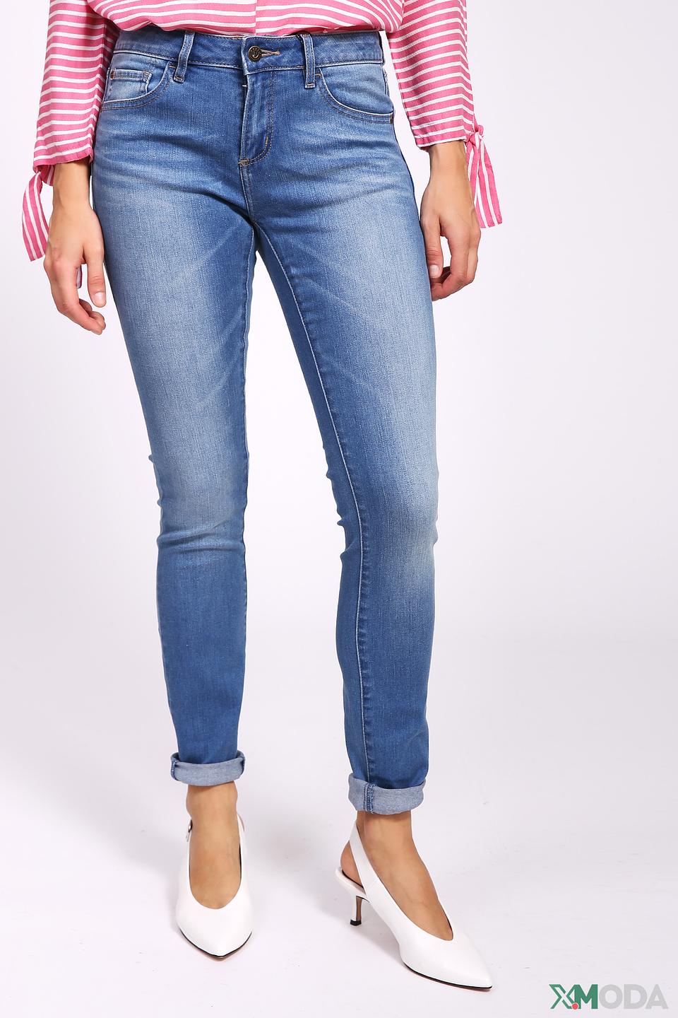 Джинсы Pezzo с потертостями голубые