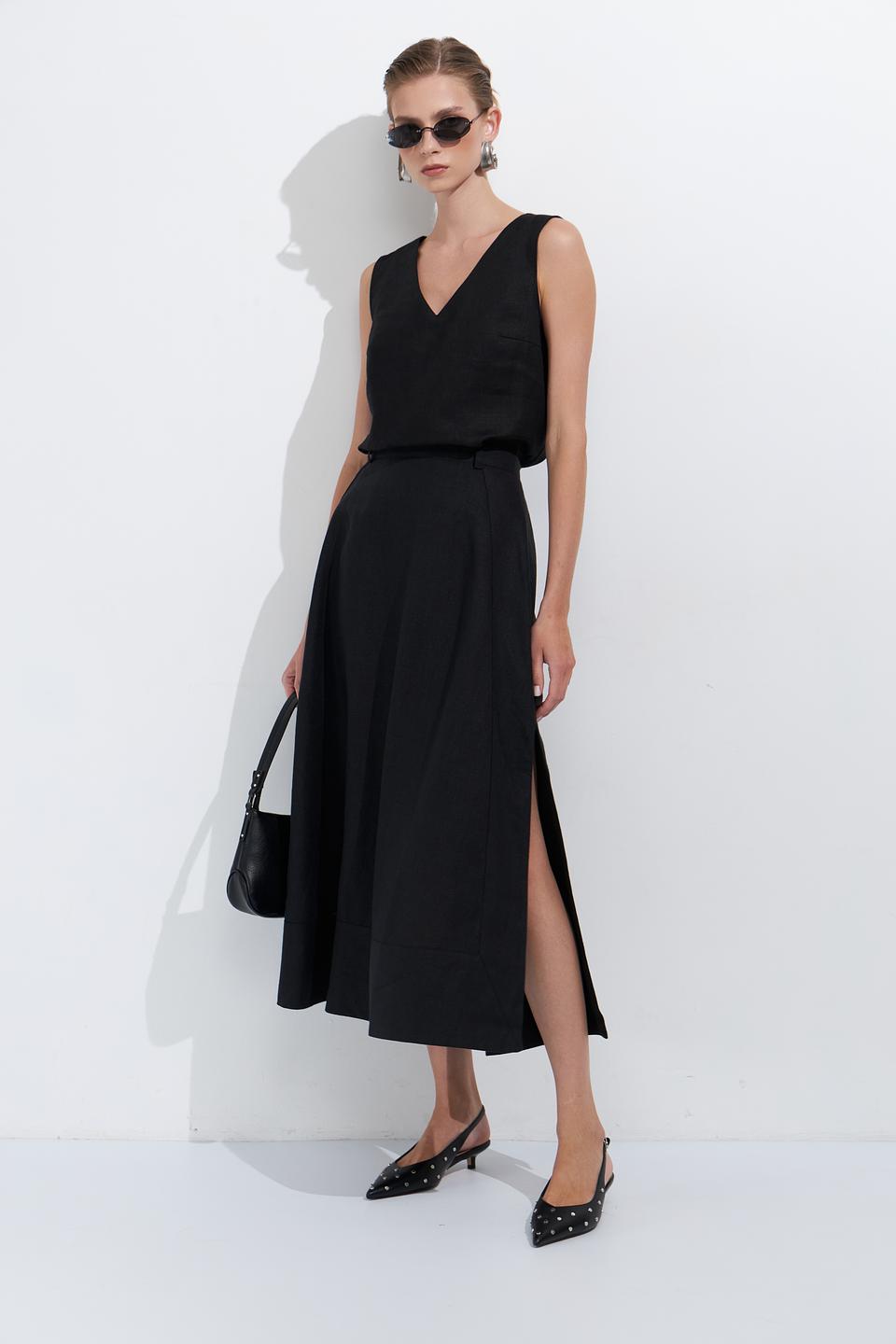 Юбка Electra style чёрная с разрезом