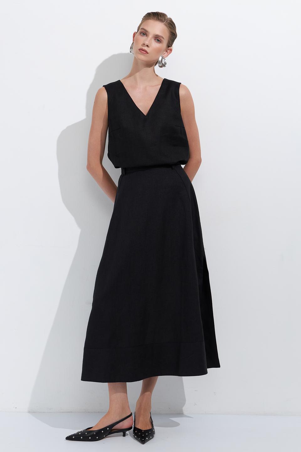 Юбка Electra style чёрная с разрезом