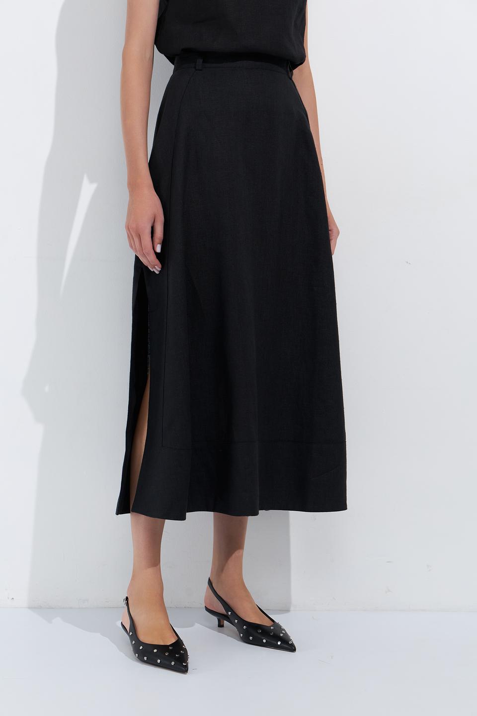 Юбка Electra style чёрная с разрезом