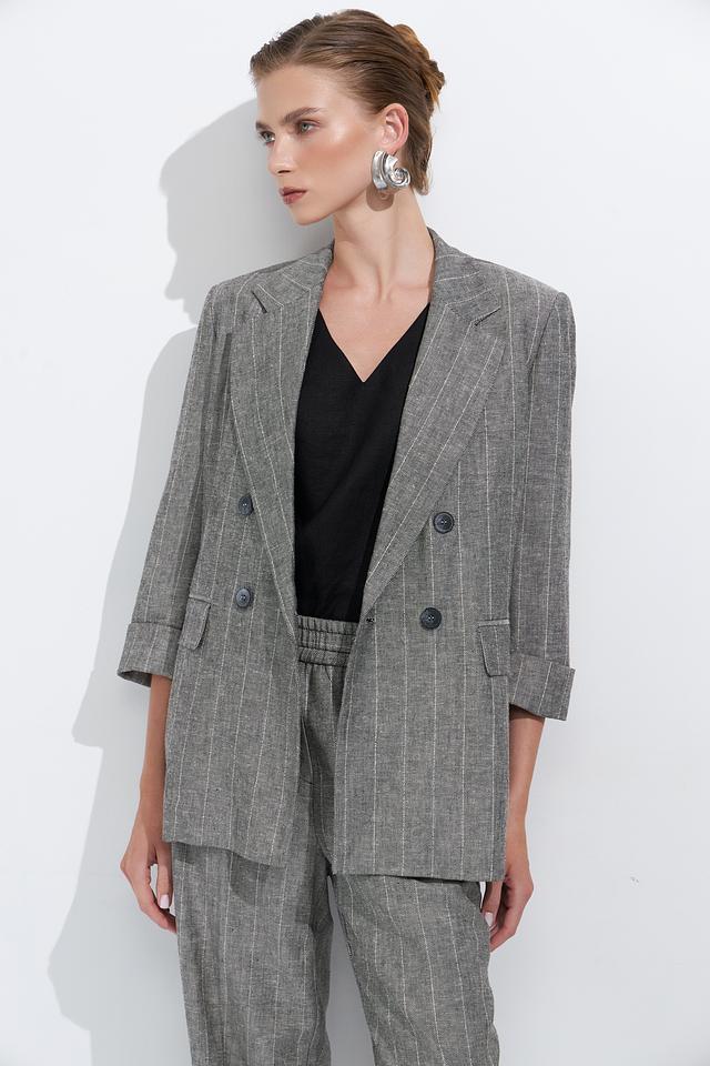 Жакет Ten ways to be в полоску серый