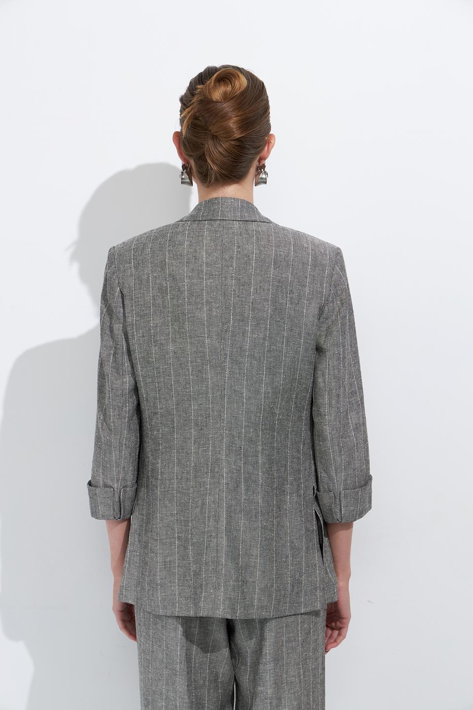 Жакет Ten ways to be в полоску серый