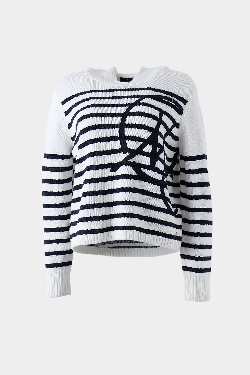 Пуловер Monari в полоску с капюшоном