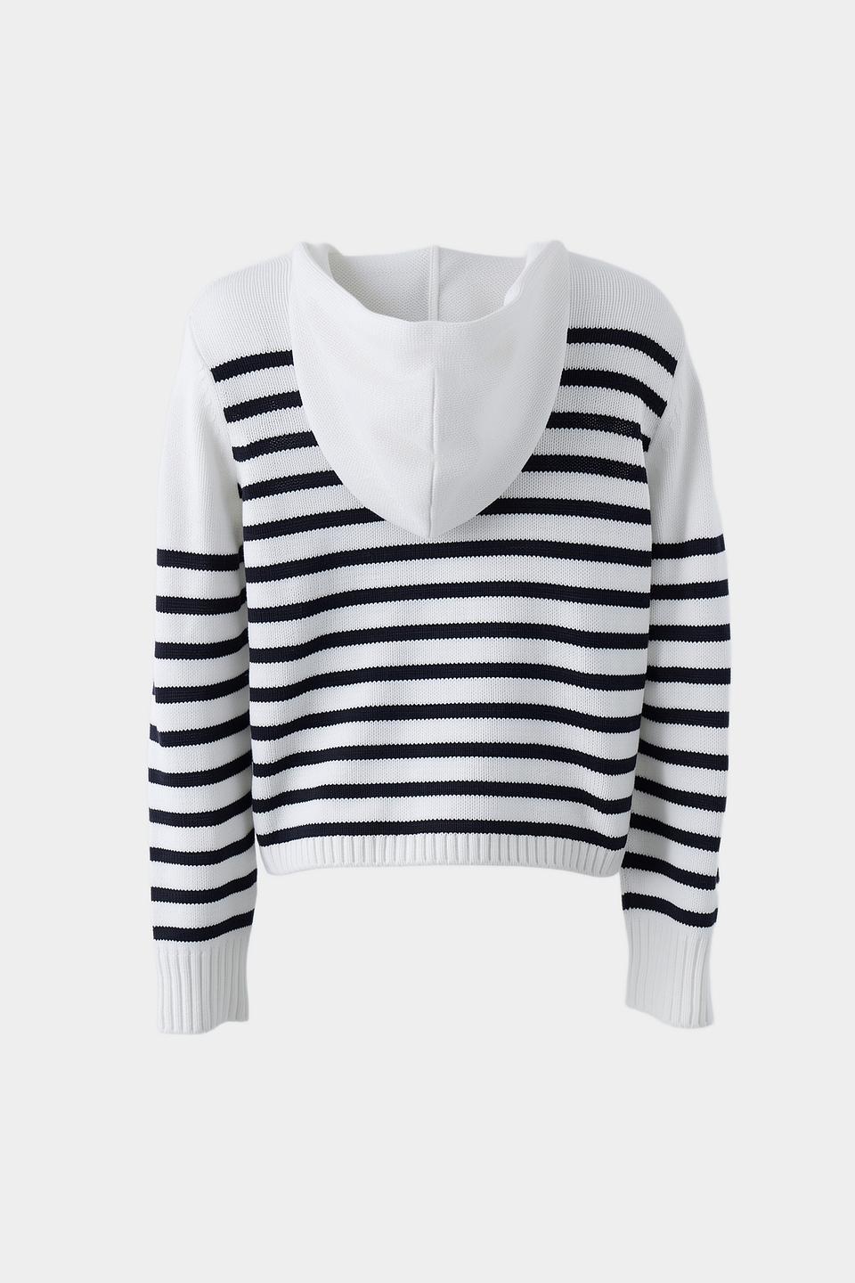 Пуловер Monari в полоску с капюшоном