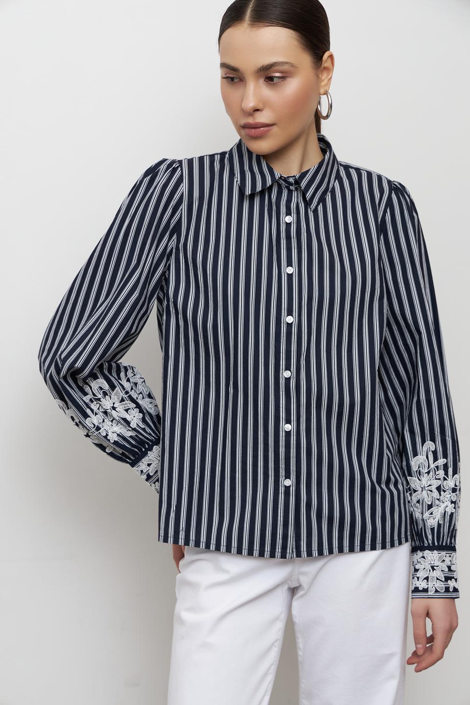 Блуза Monari в полоску с вышивкой