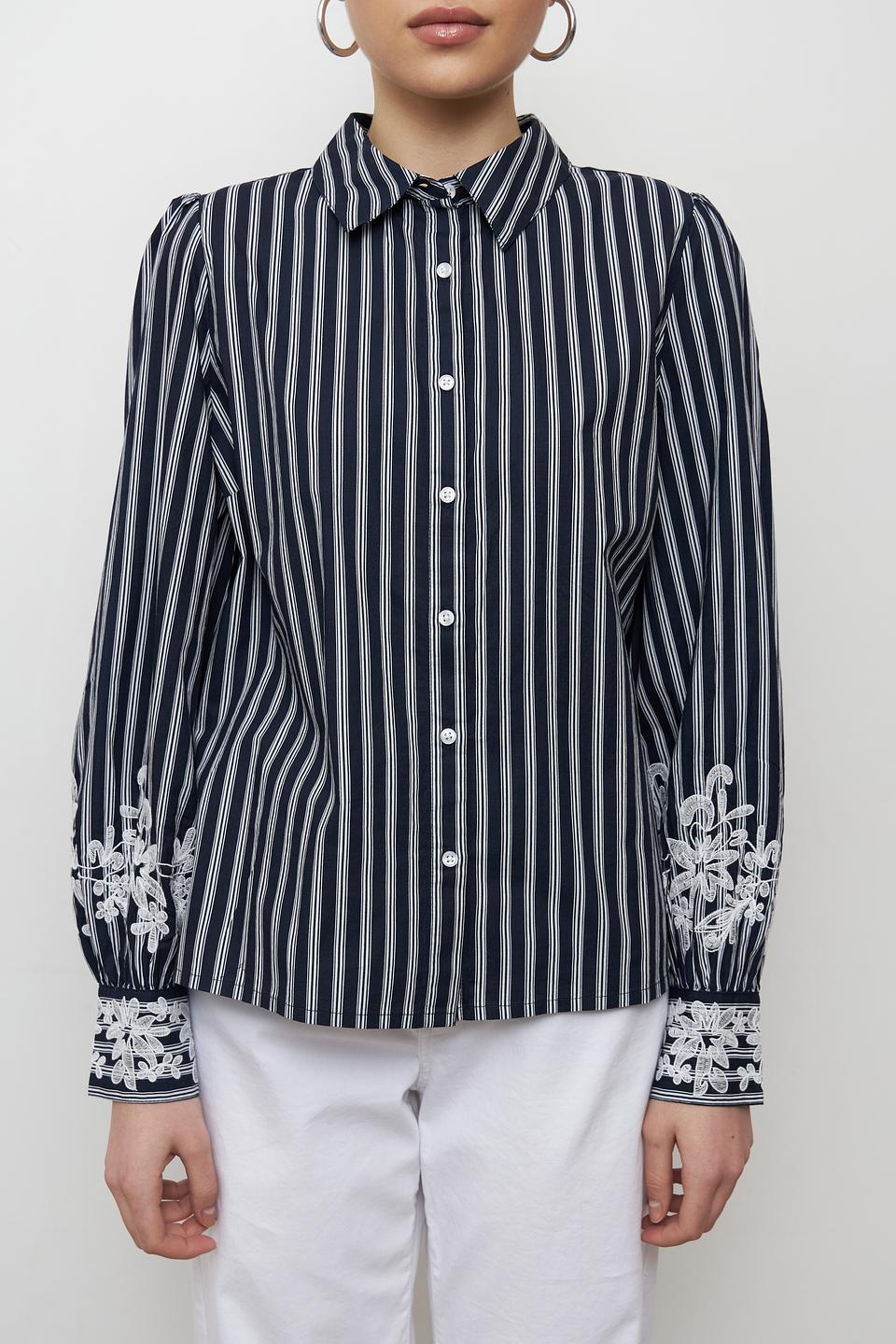 Блуза Monari в полоску с вышивкой