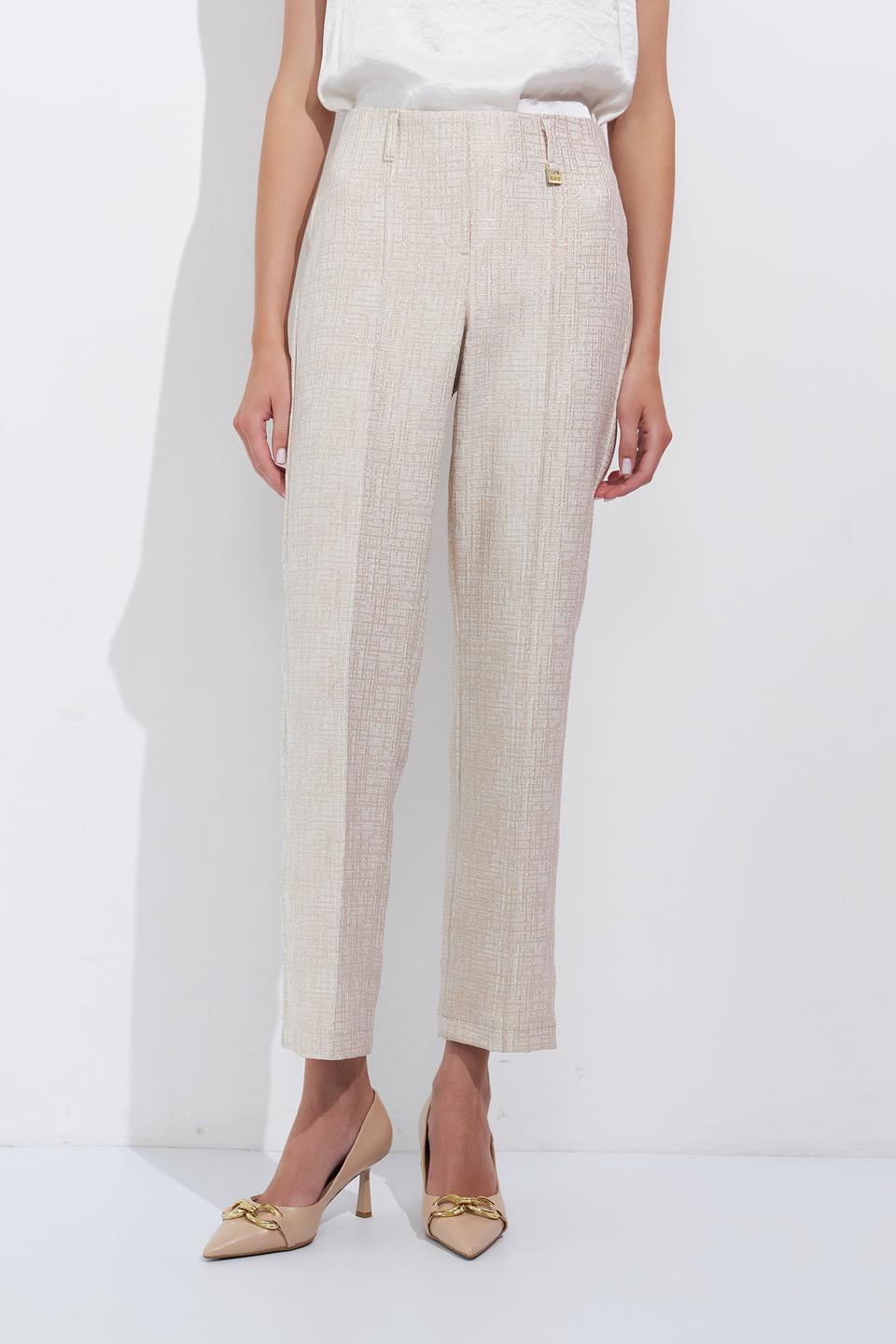 Брюки Bianca в клетку бежевые
