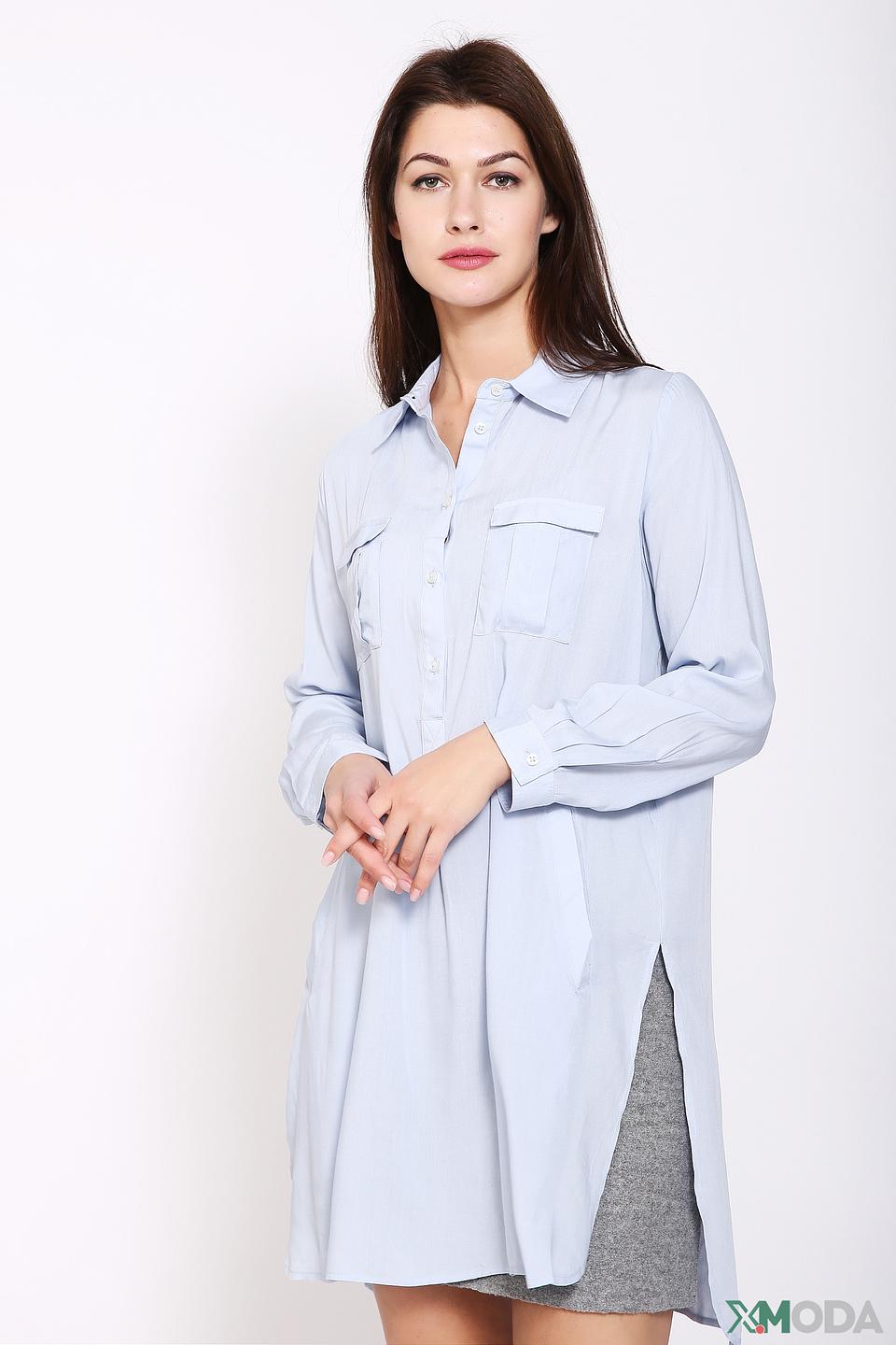 Рубашка Pezzo голубая с карманами