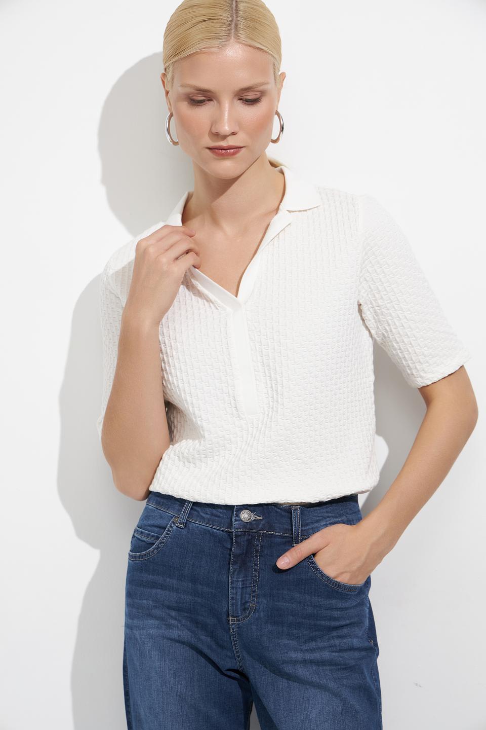 Поло Betty Barclay белое с текстурой