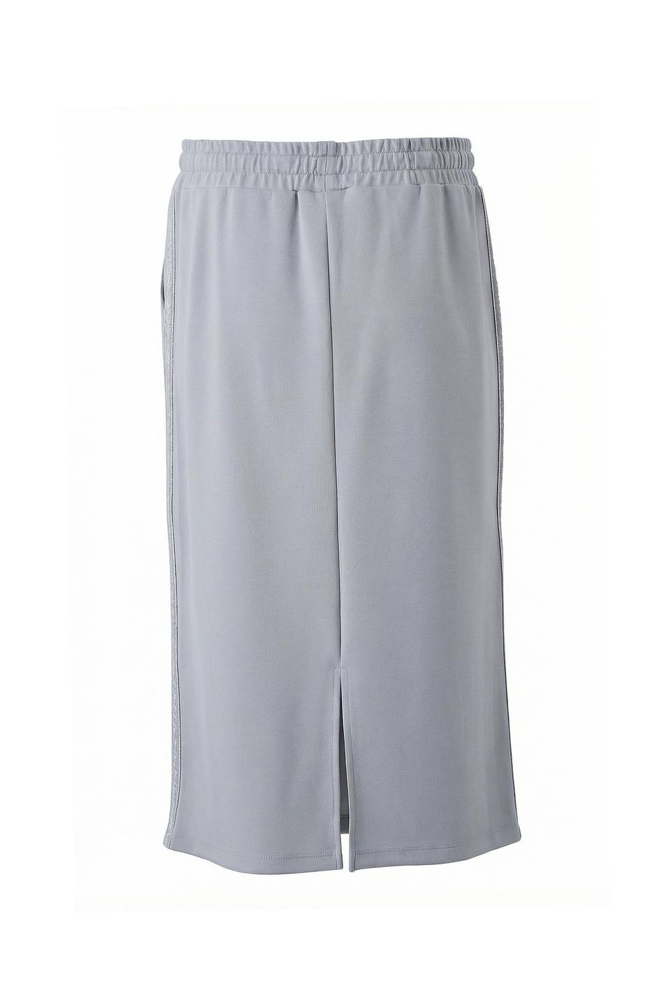 Юбка Lebek миди серая с полоской