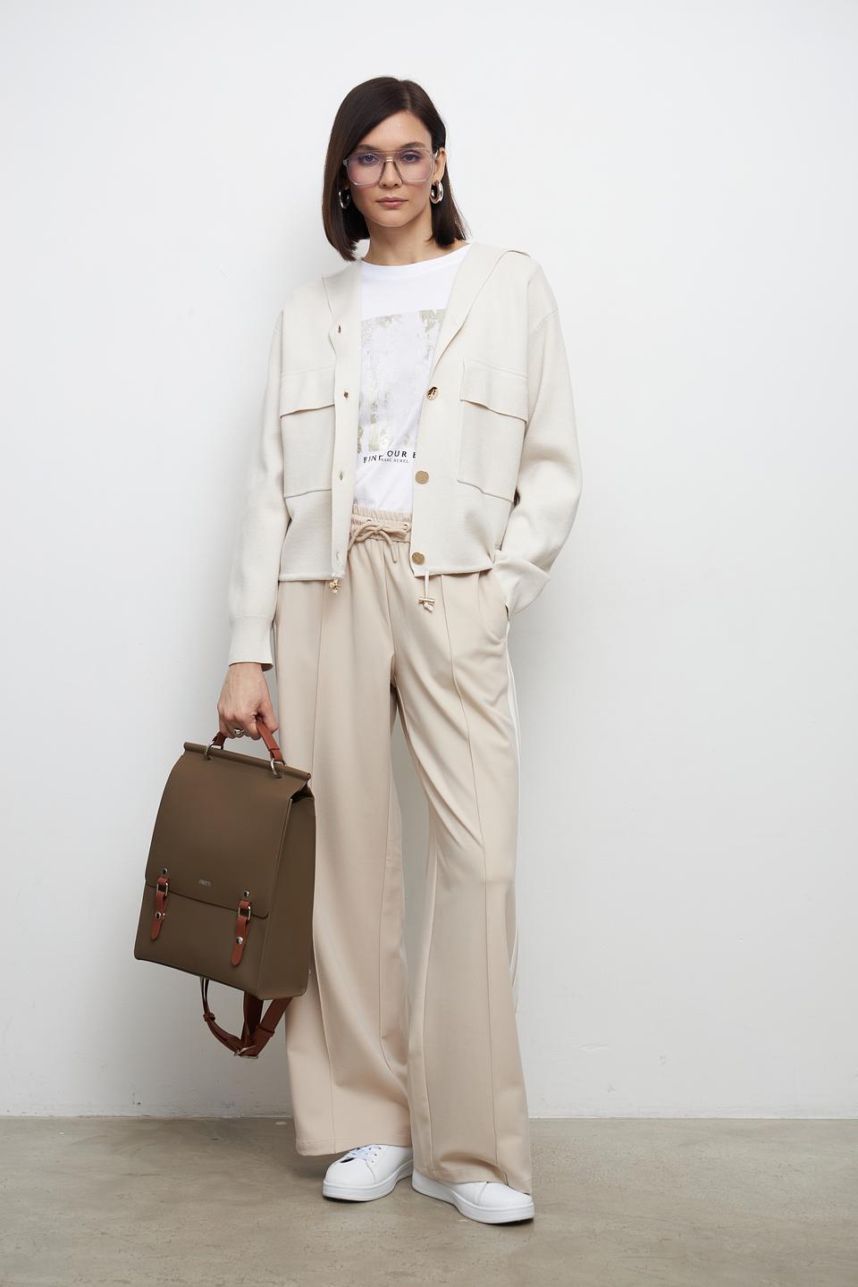 Брюки Lecomte палаццо бежевые