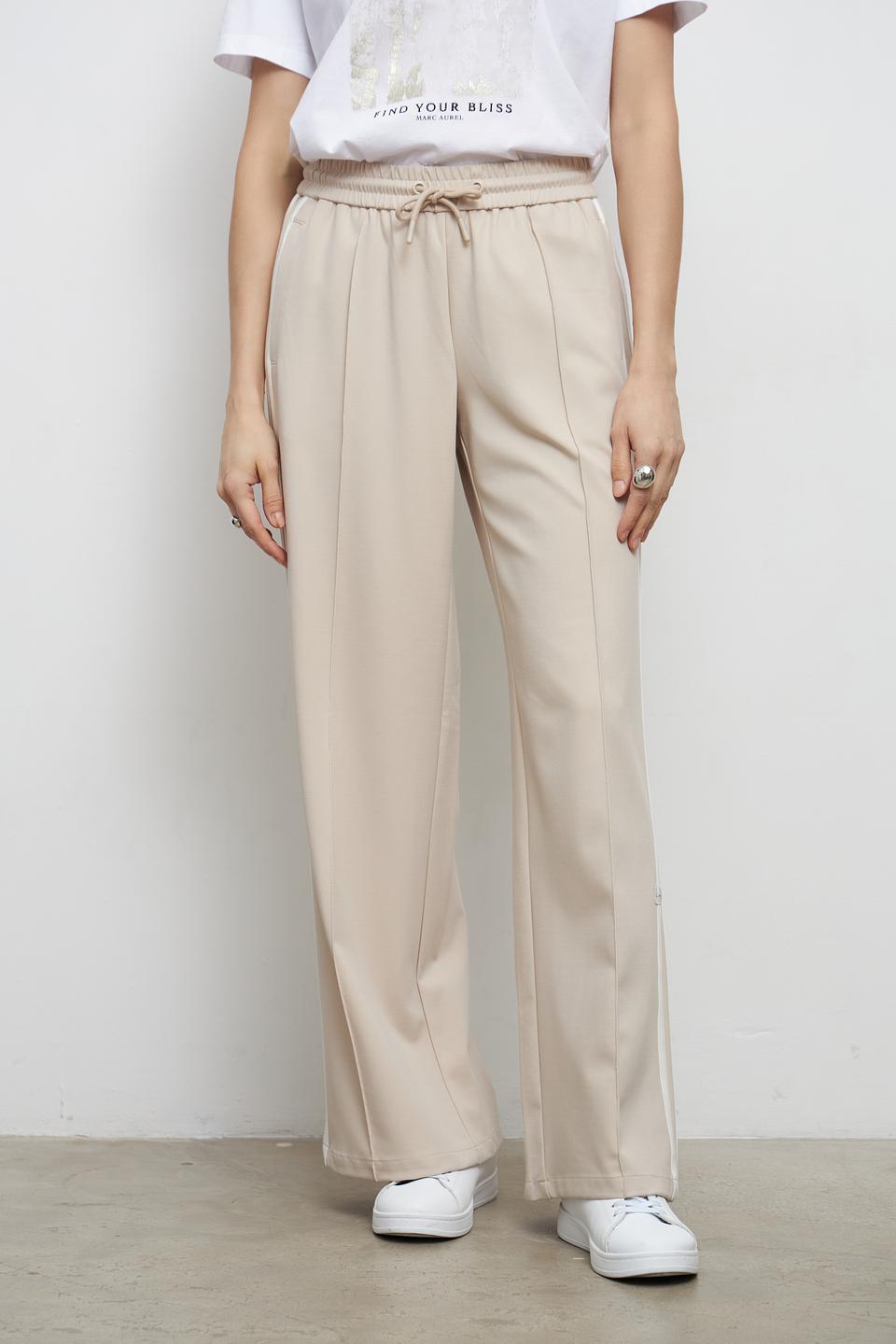 Брюки Lecomte палаццо бежевые