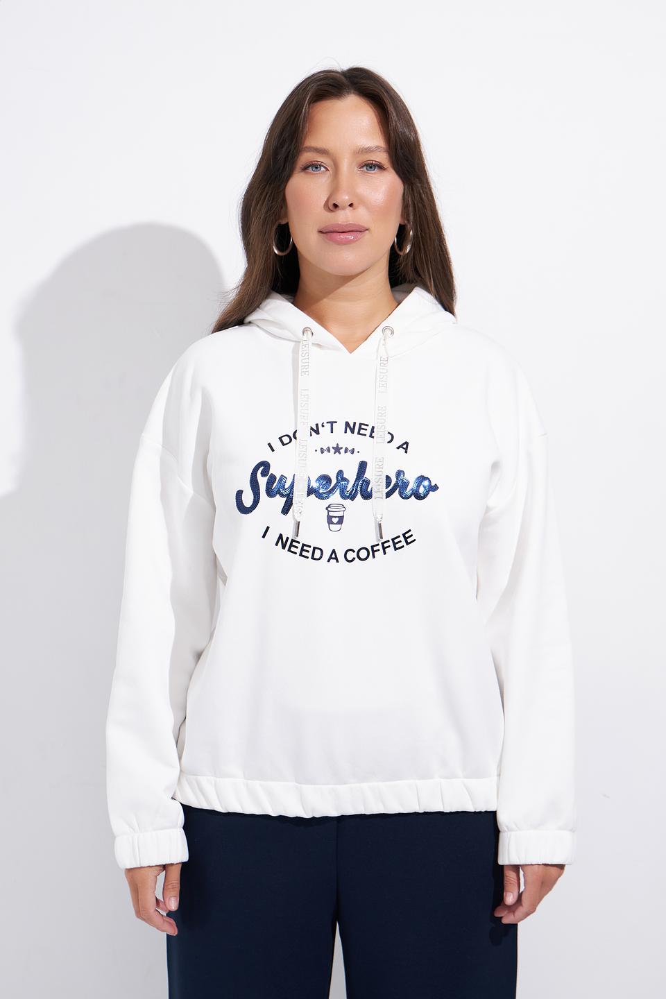 Худи MORE and MORE белый с принтом