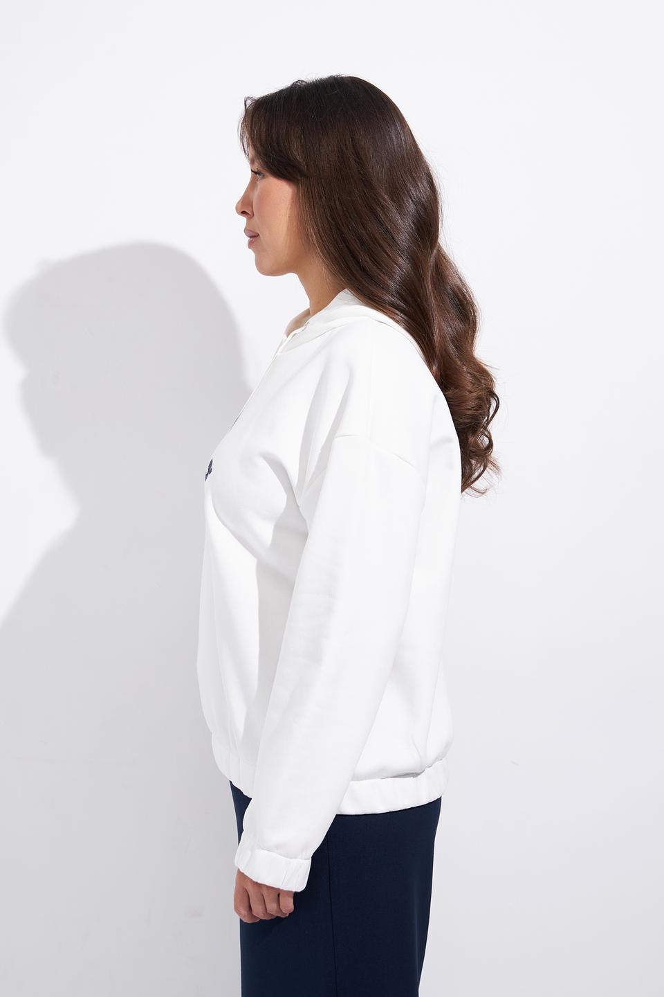 Худи MORE and MORE белый с принтом