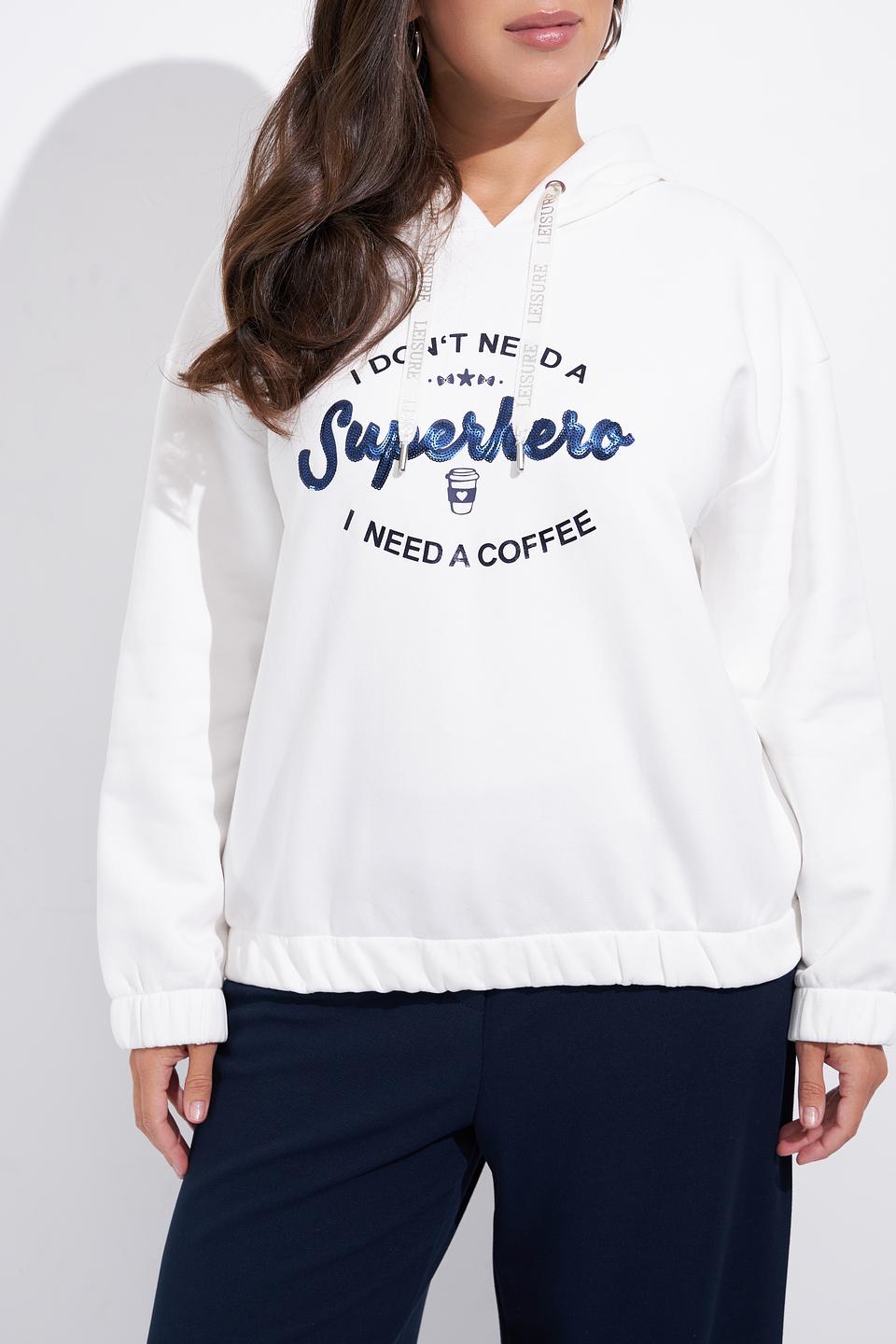 Худи MORE and MORE белый с принтом