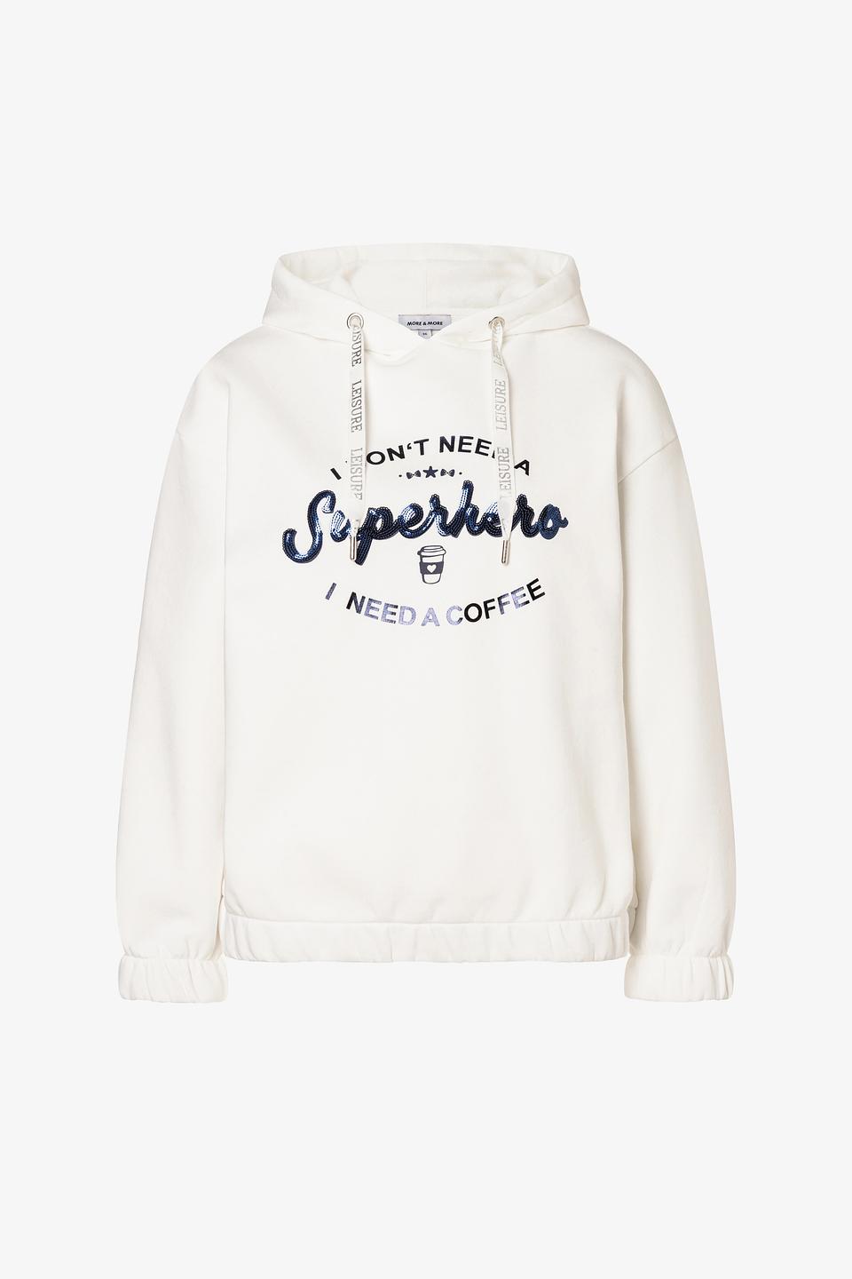 Худи MORE and MORE белый с принтом