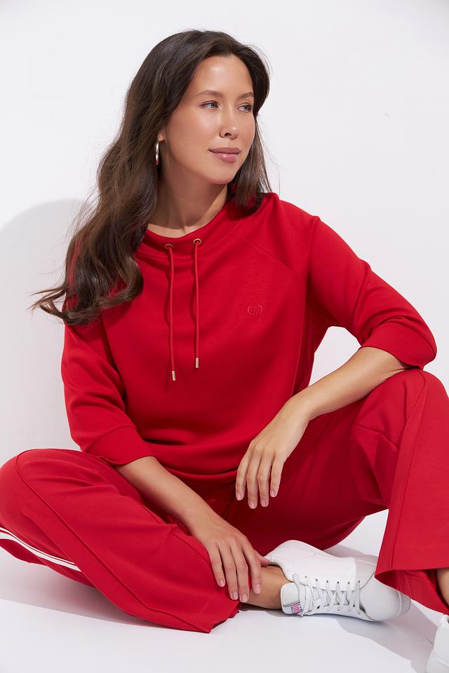 Пуловер Olsen красный с вышивкой