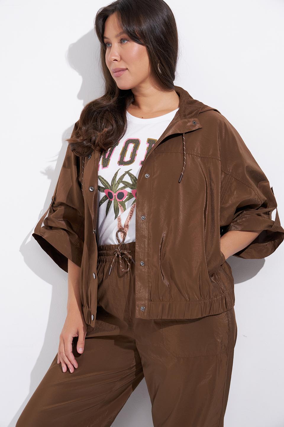 Жакет Lecomte коричневый с отделкой