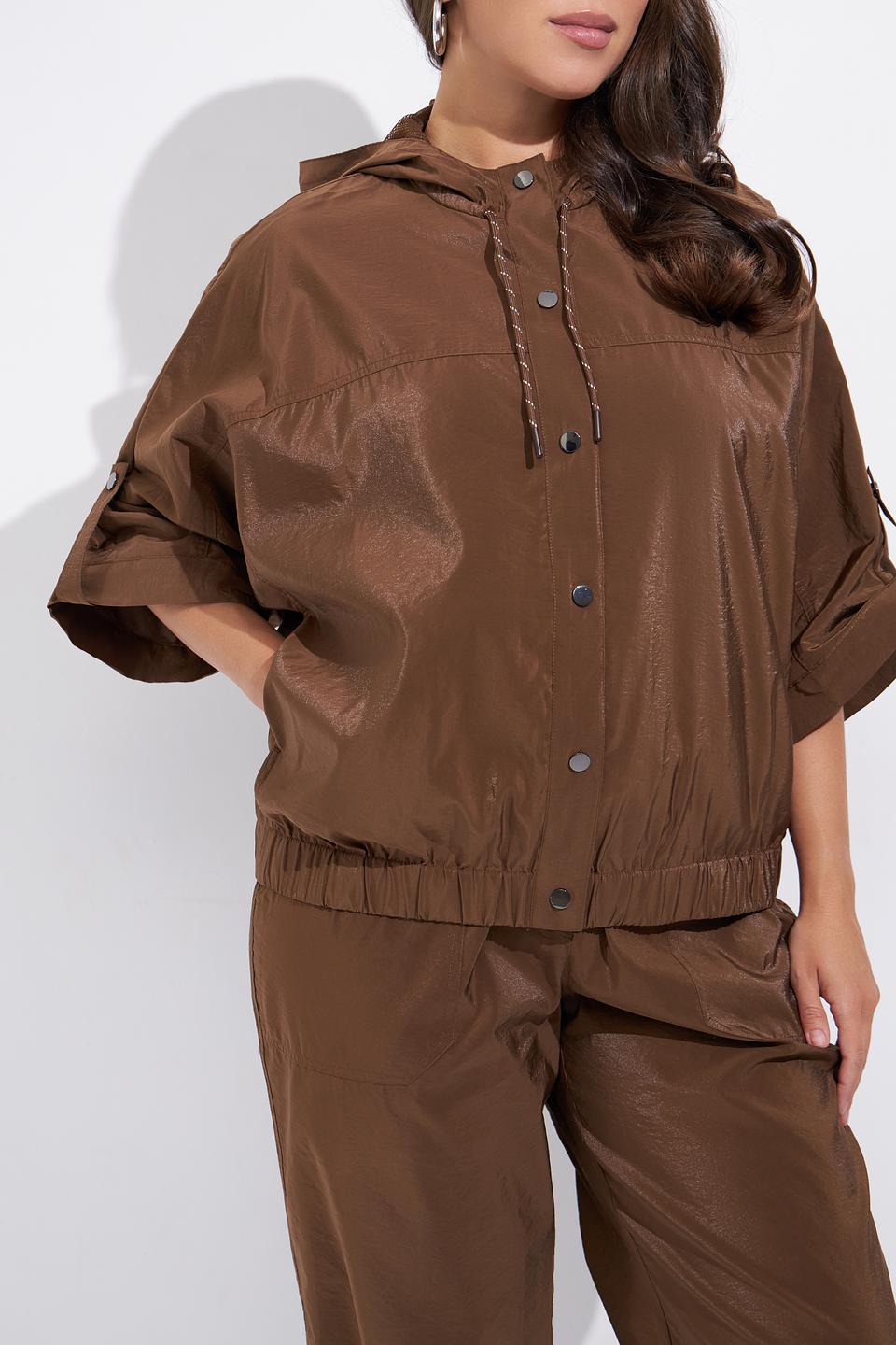 Жакет Lecomte коричневый с отделкой