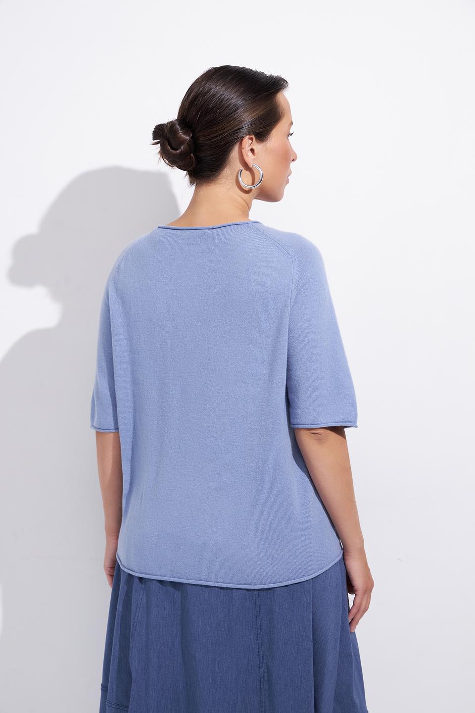 Пуловер Luisa Cerano голубой с рукавом 3/4