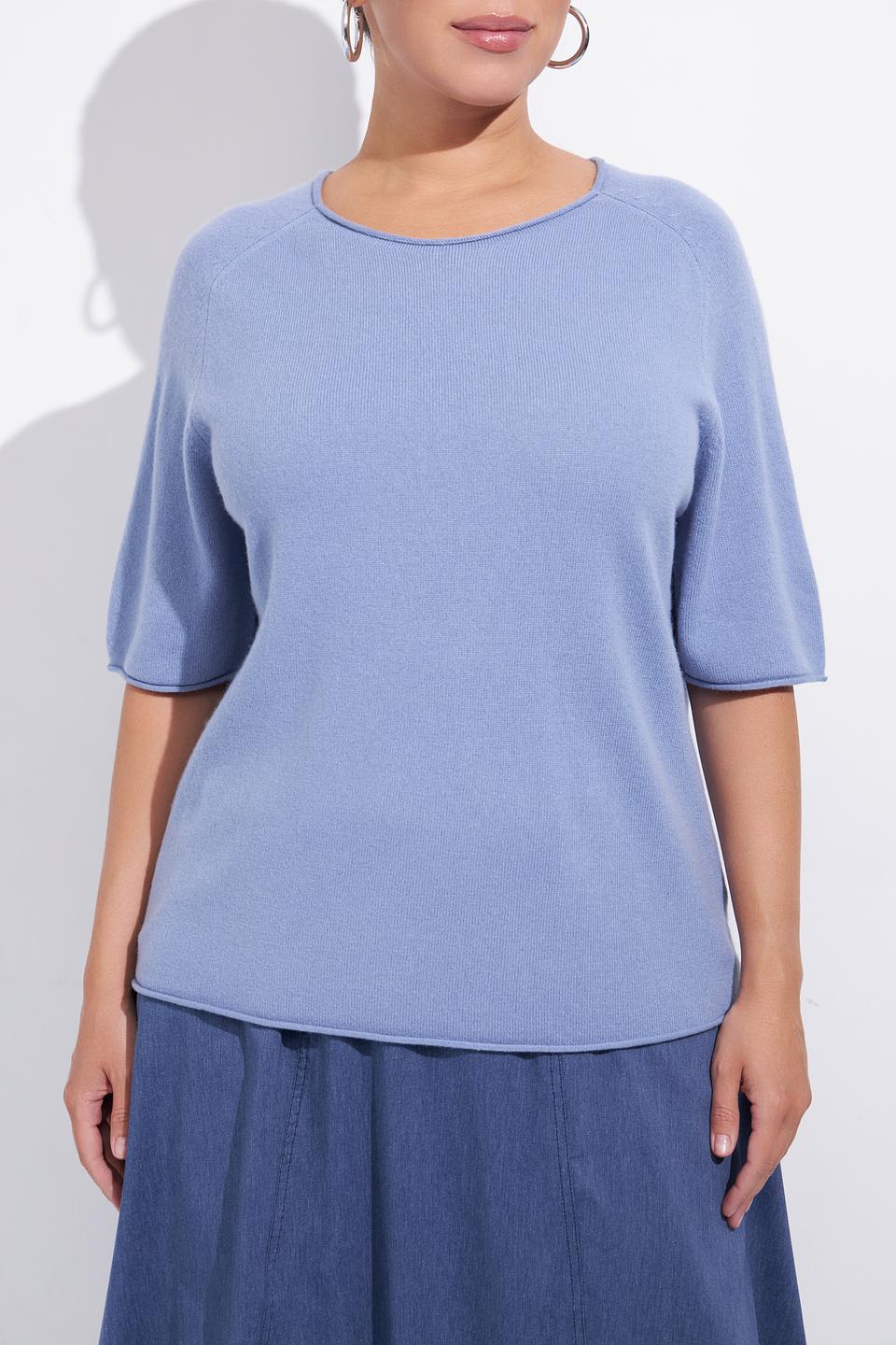 Пуловер Luisa Cerano голубой с рукавом 3/4