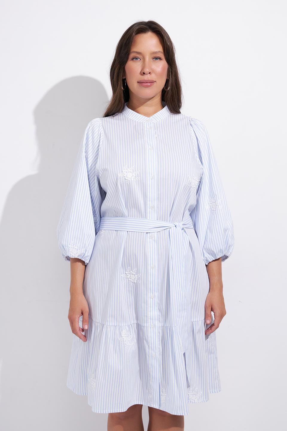 Платье Lecomte в полоску с вышивкой