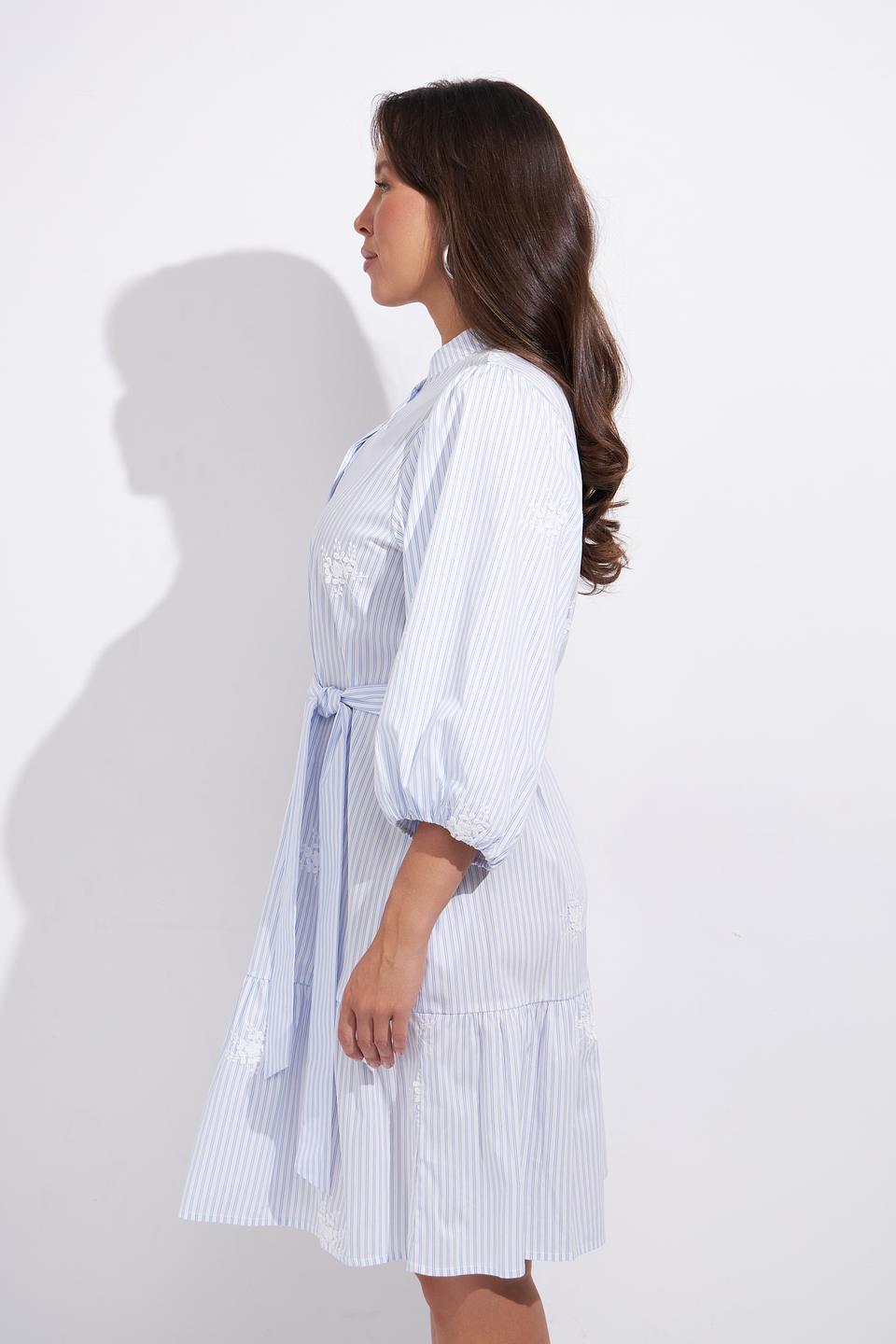 Платье Lecomte в полоску с вышивкой