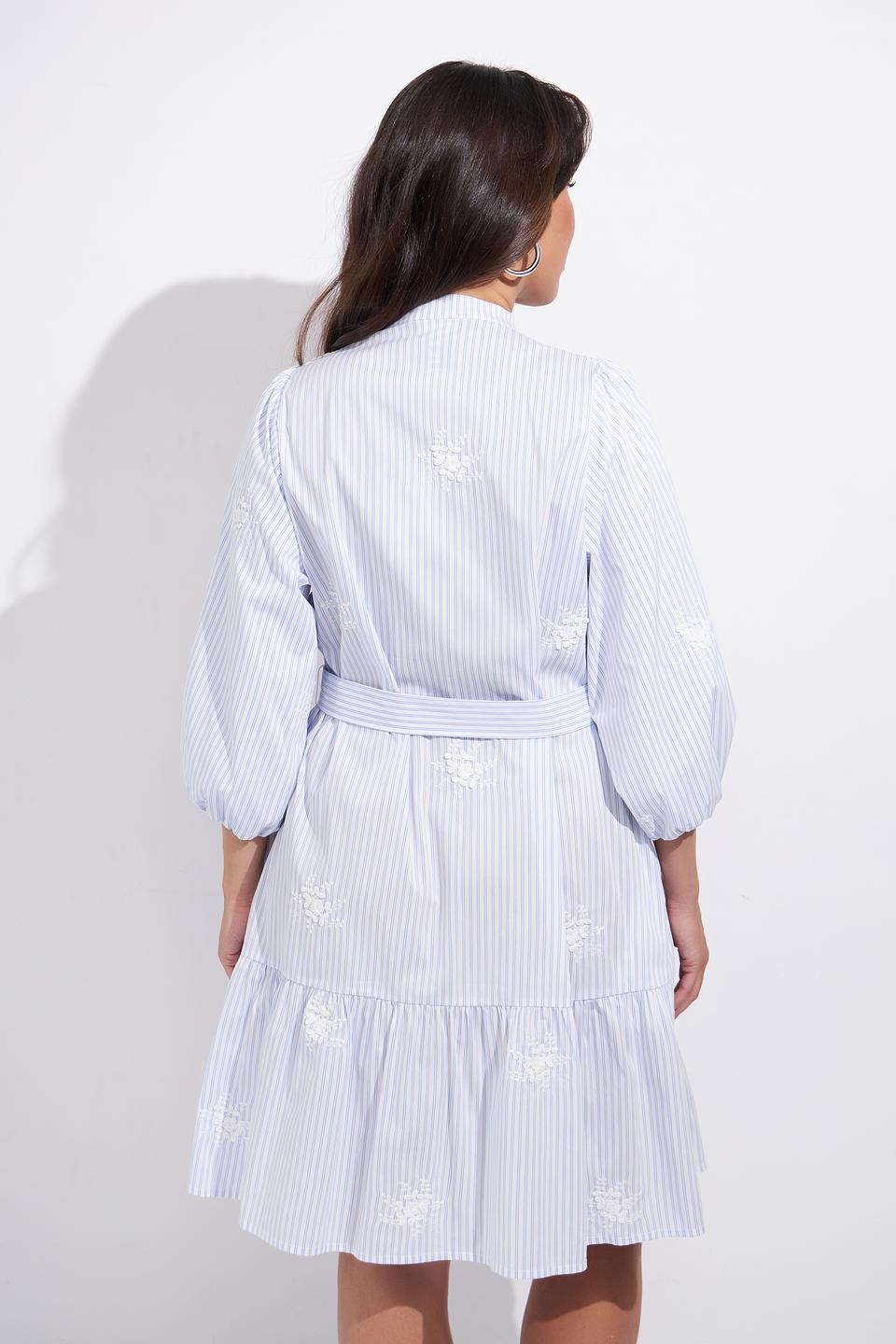 Платье Lecomte в полоску с вышивкой