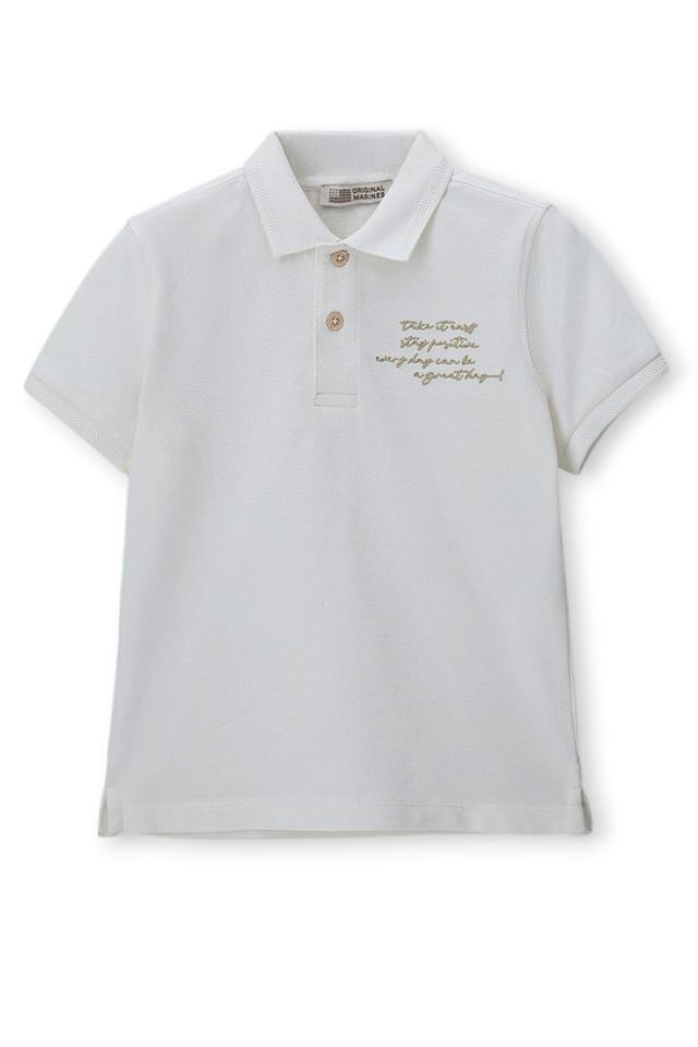 Поло Original Marines белое с вышивкой