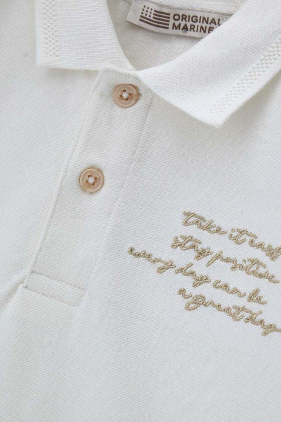 Поло Original Marines белое с вышивкой