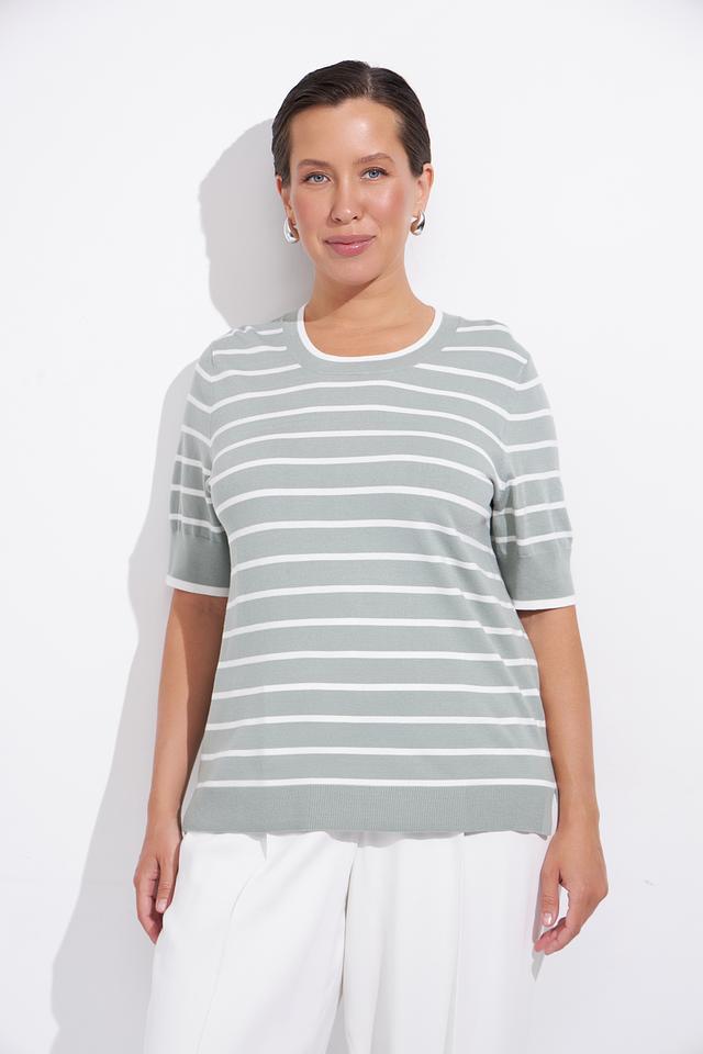 Пуловер Olsen в полоску зелёный