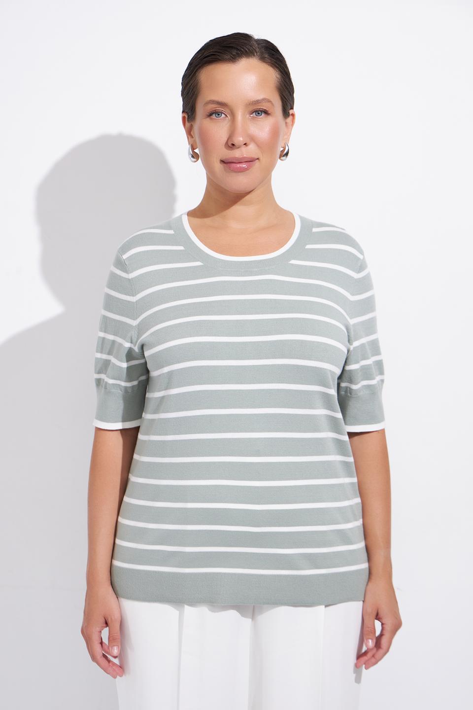 Пуловер Olsen в полоску зелёный