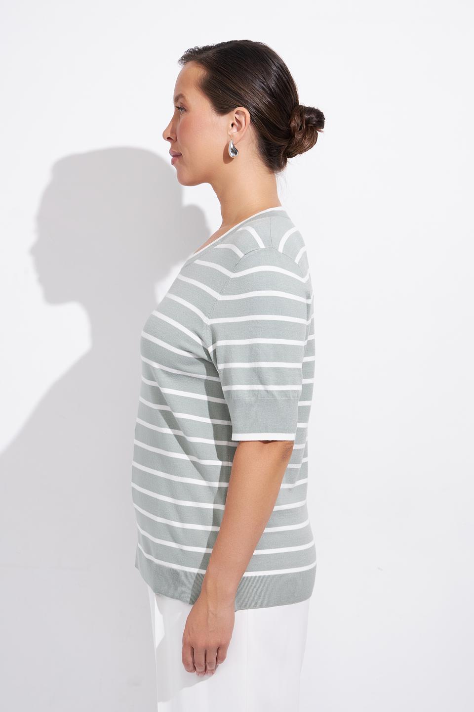 Пуловер Olsen в полоску зелёный