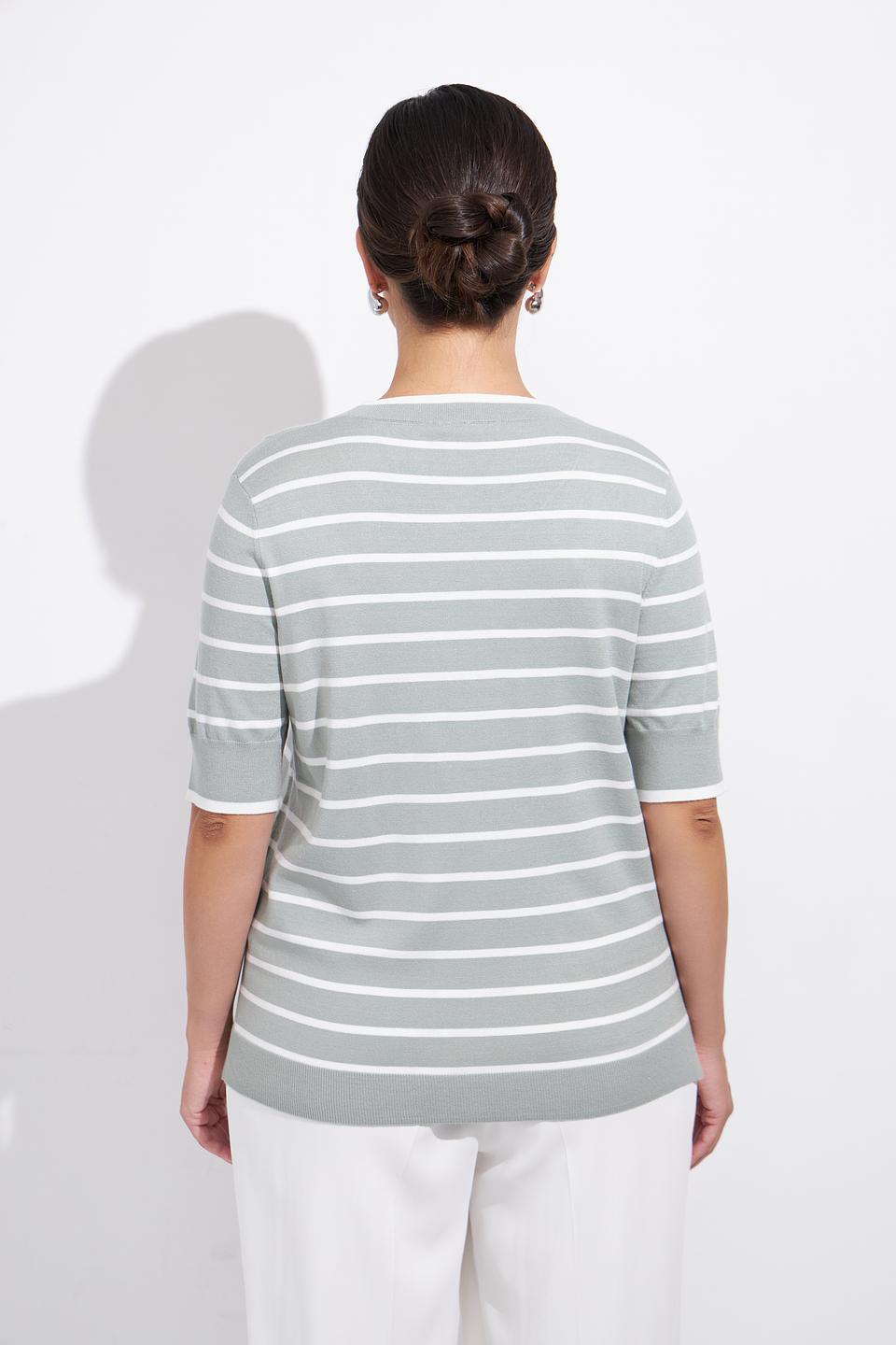 Пуловер Olsen в полоску зелёный