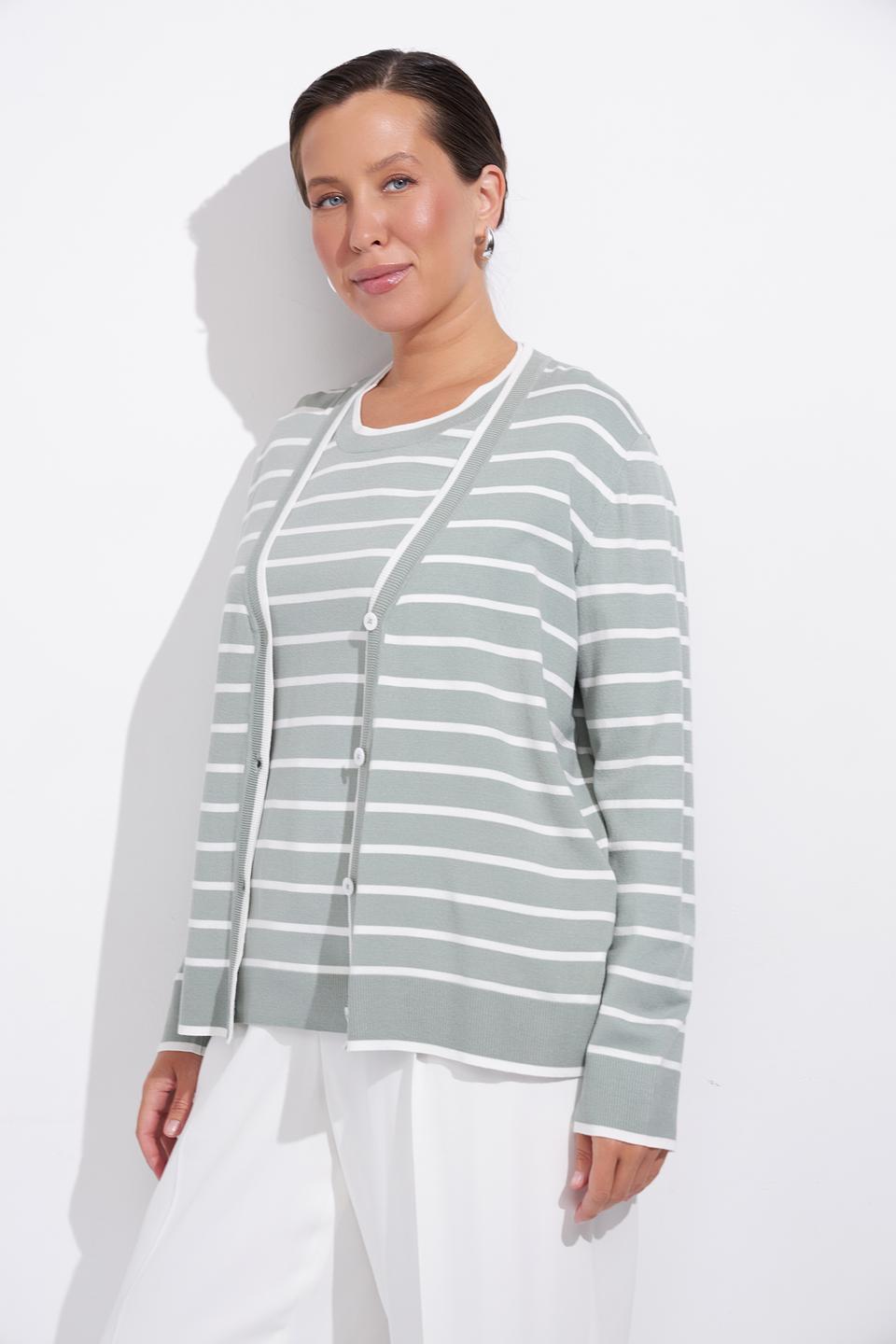 Жакет Olsen в полоску мятный