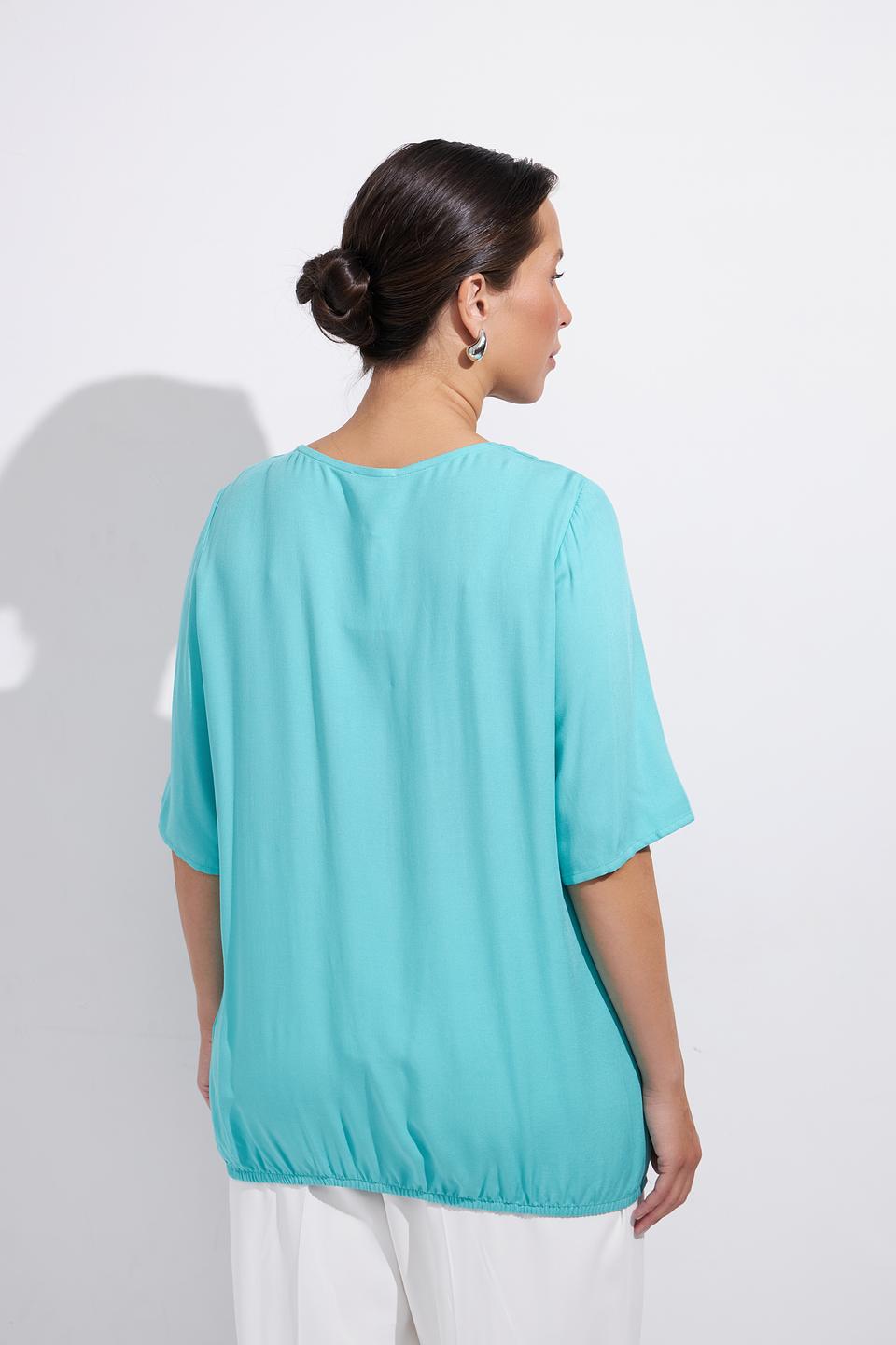 Блуза Clarina бирюзовая с рукавами 3/4