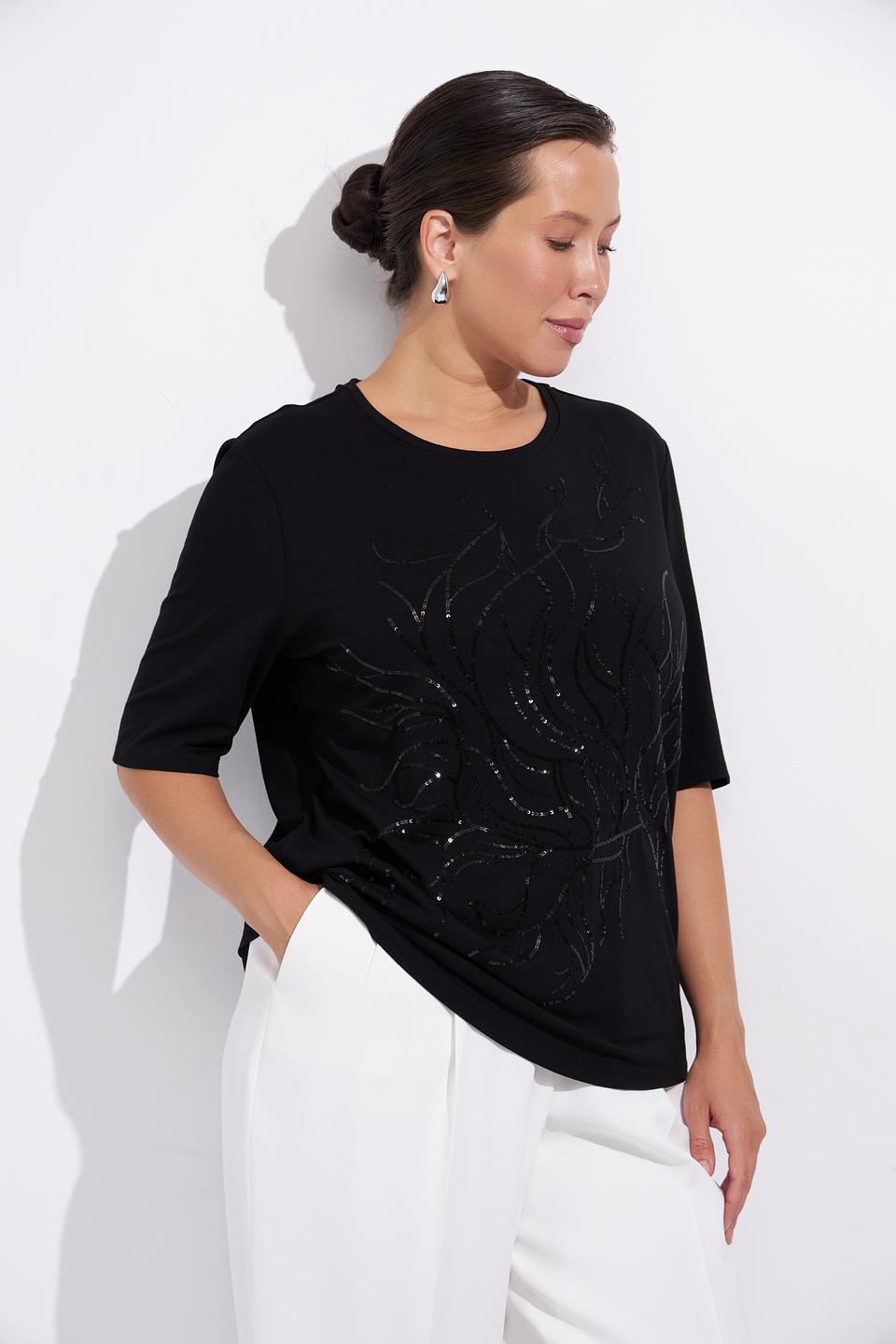 Блуза Lebek с вышивкой чёрная