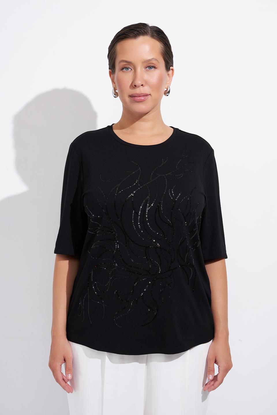 Блуза Lebek с вышивкой чёрная