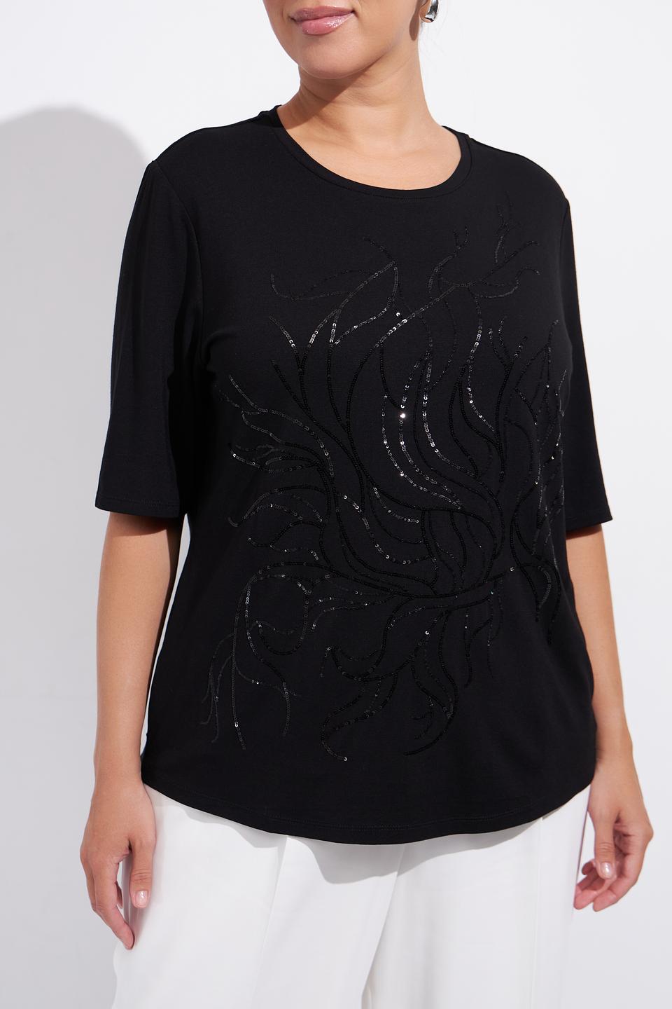 Блуза Lebek с вышивкой чёрная