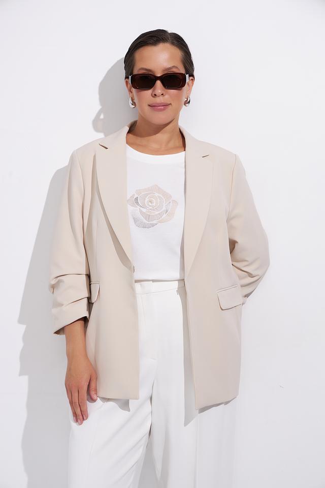 Жакет Bianca бежевый с 3/4 рукавом