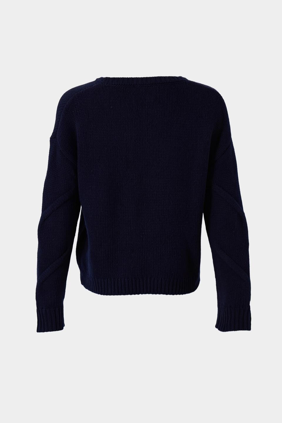 Пуловер Lecomte с бусинами тёмно-синий