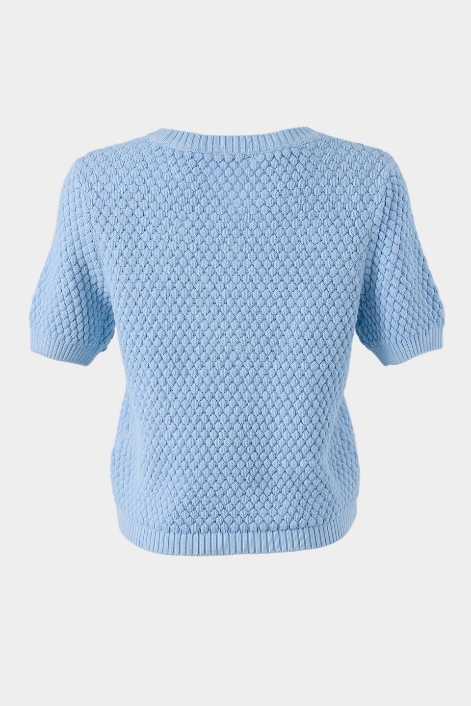 Пуловер Oui голубой с коротким рукавом