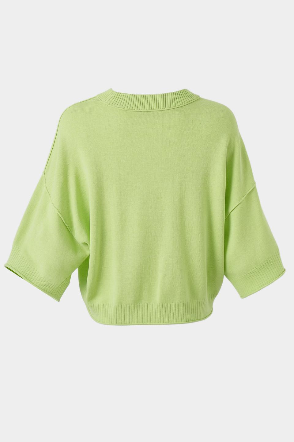 Пуловер Lecomte лайм с коротким рукавом