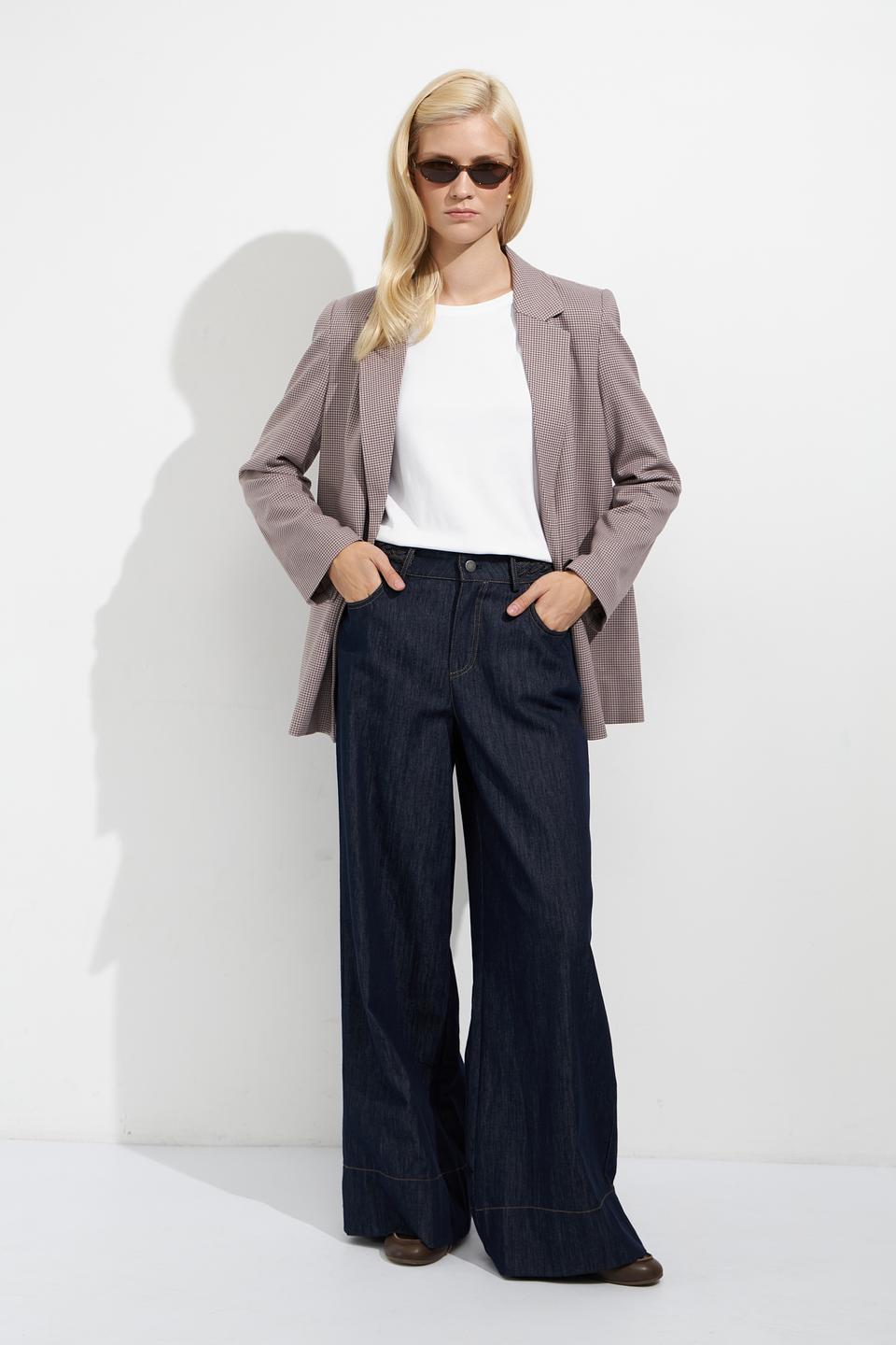 Джинсы клёш Oui тёмно-синие