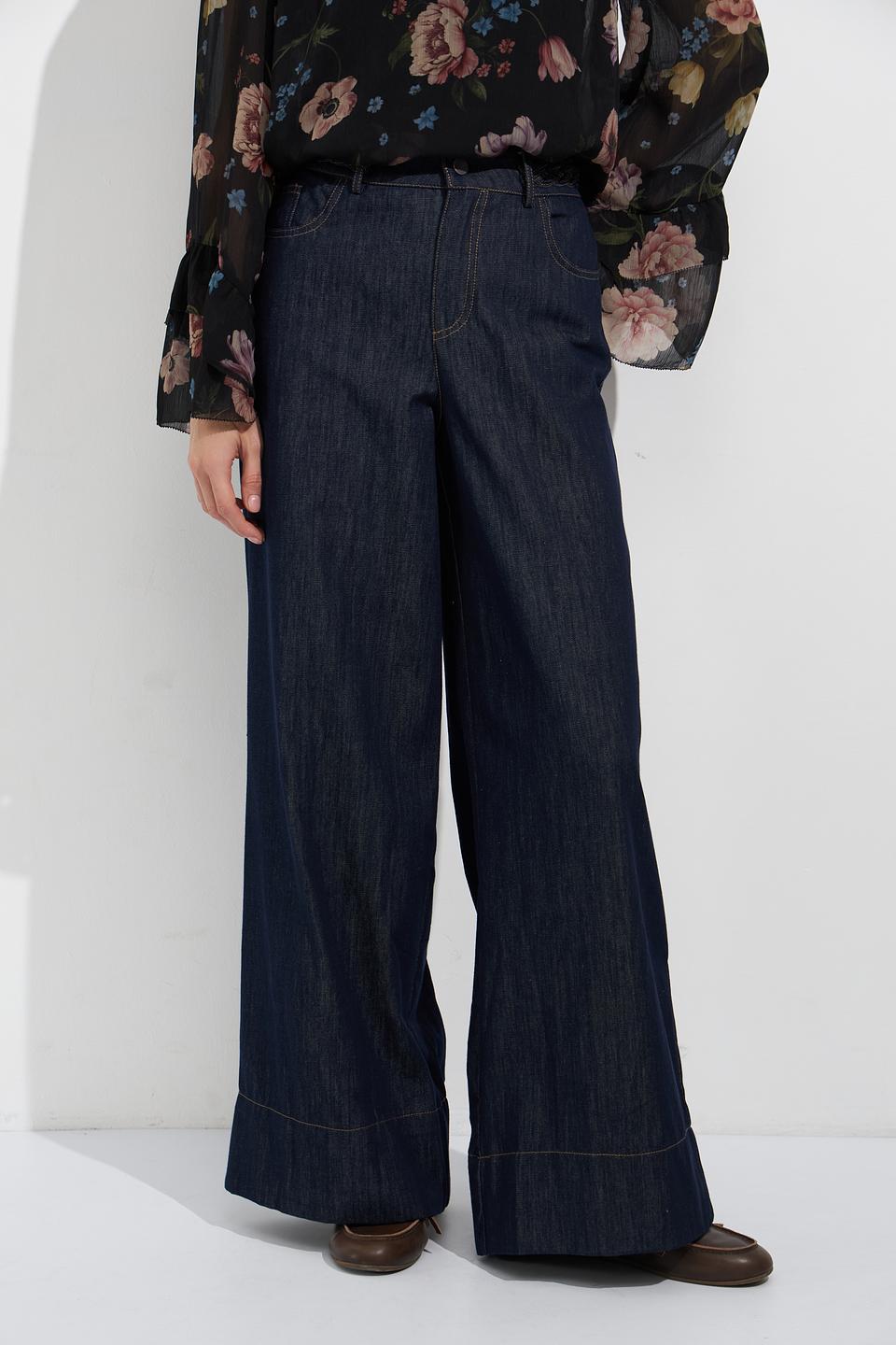 Джинсы клёш Oui тёмно-синие